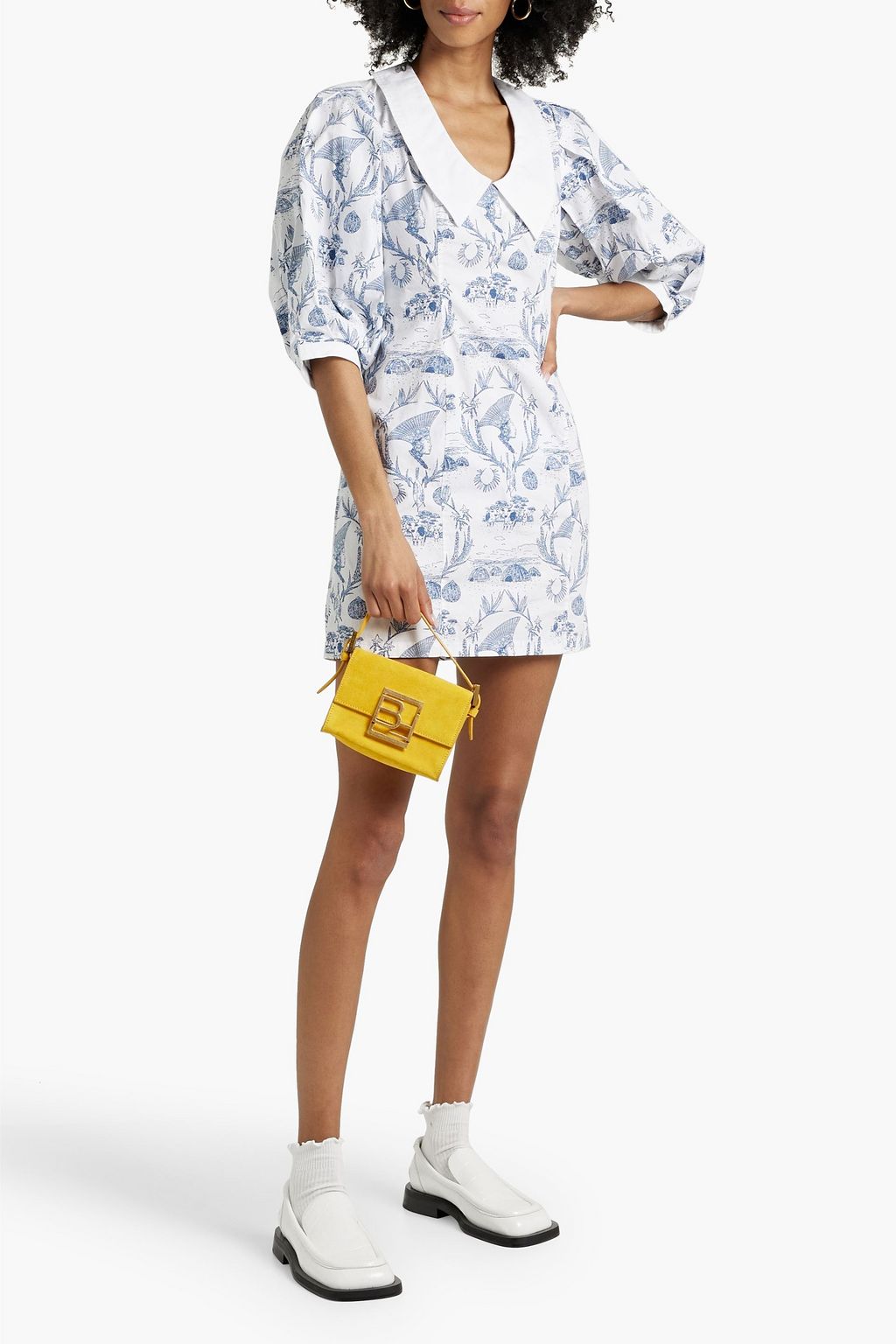 SINDISO KHUMALO Printed cotton-poplin mini dress