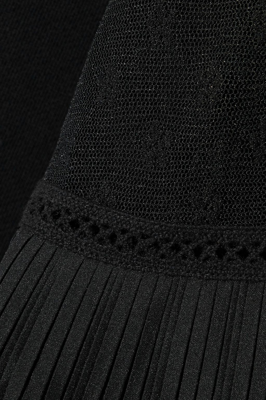 MCQ ALEXANDER MCQUEEN Lace-paneled French cotton-terry hooded dress