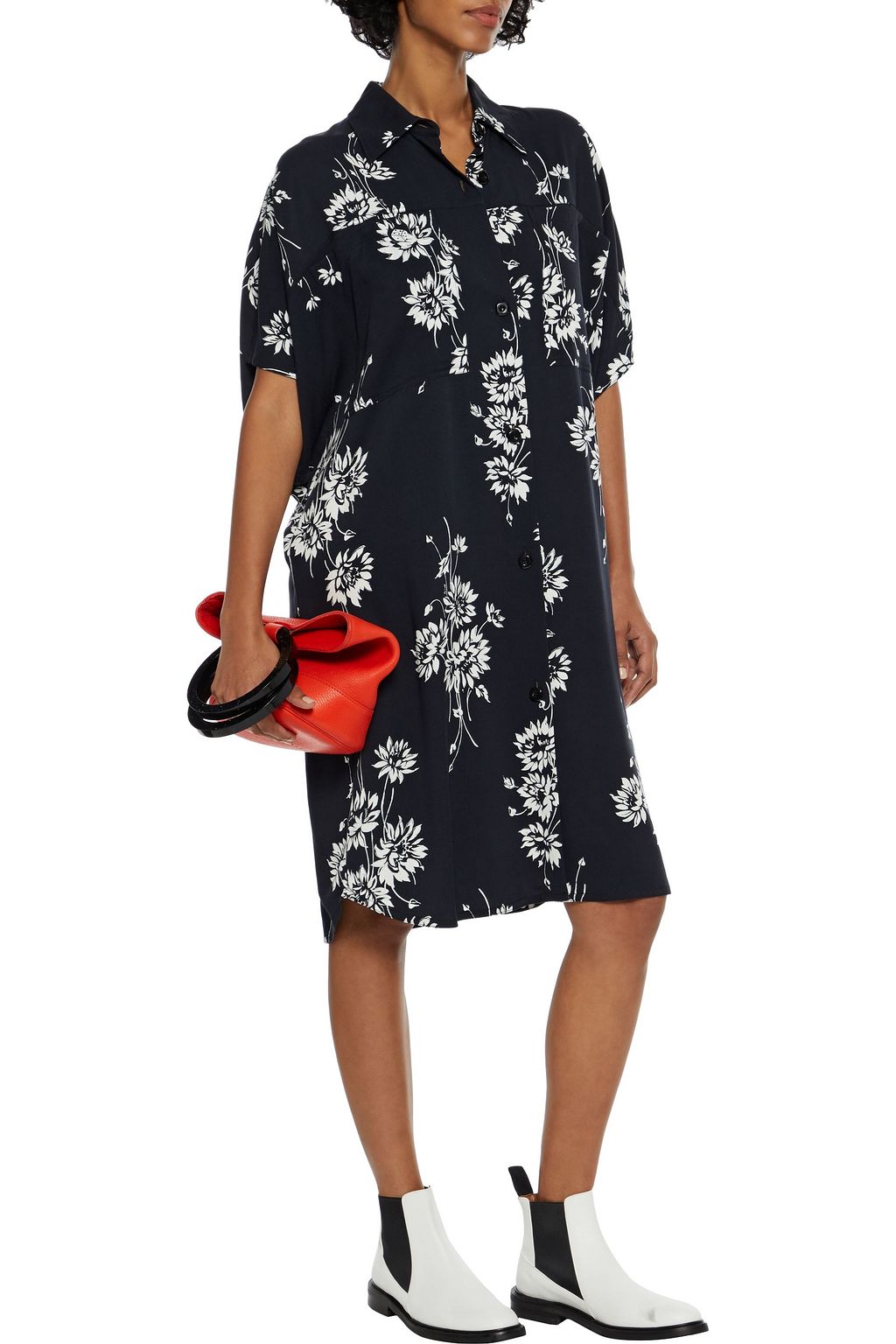 MCQ ALEXANDER MCQUEEN Floral-print twill shirt dress