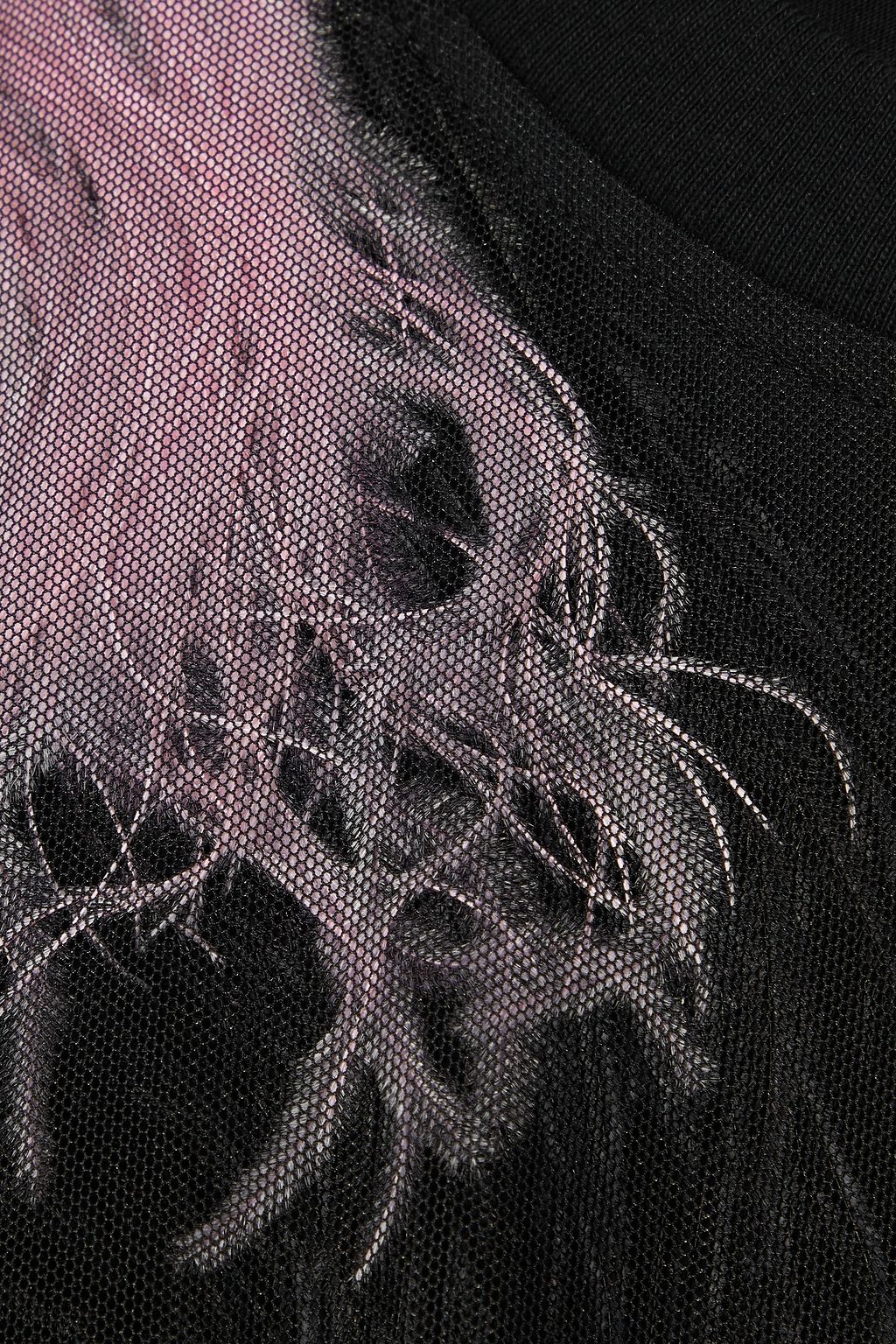 MCQ ALEXANDER MCQUEEN Layered tulle and printed cotton-jersey mini dress