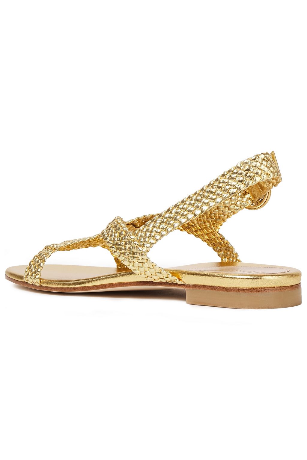 STUART WEITZMAN Teodora braided metallic leather sandals