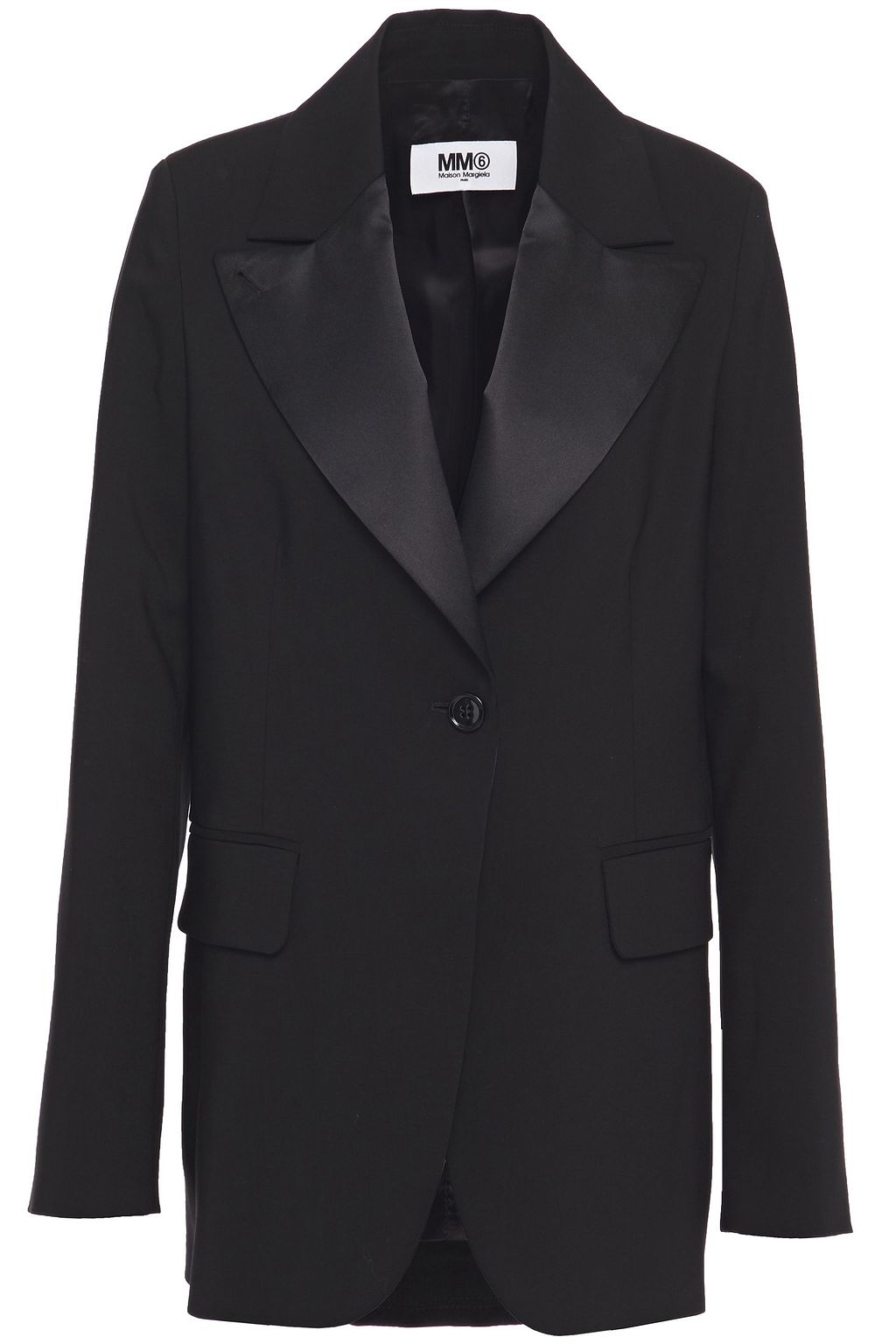 satin blazer black