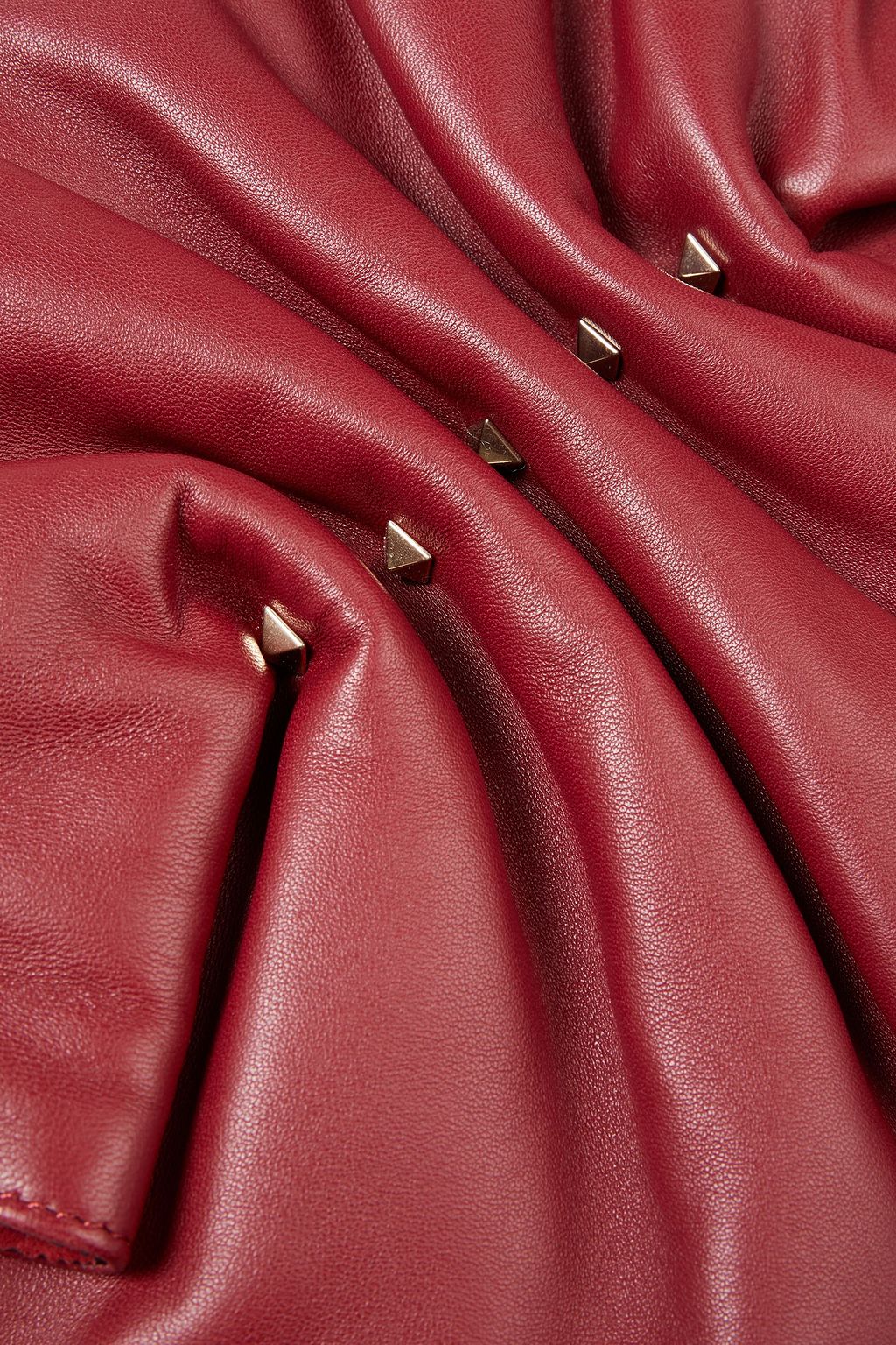VALENTINO GARAVANI Rockstud gathered leather shoulder bag