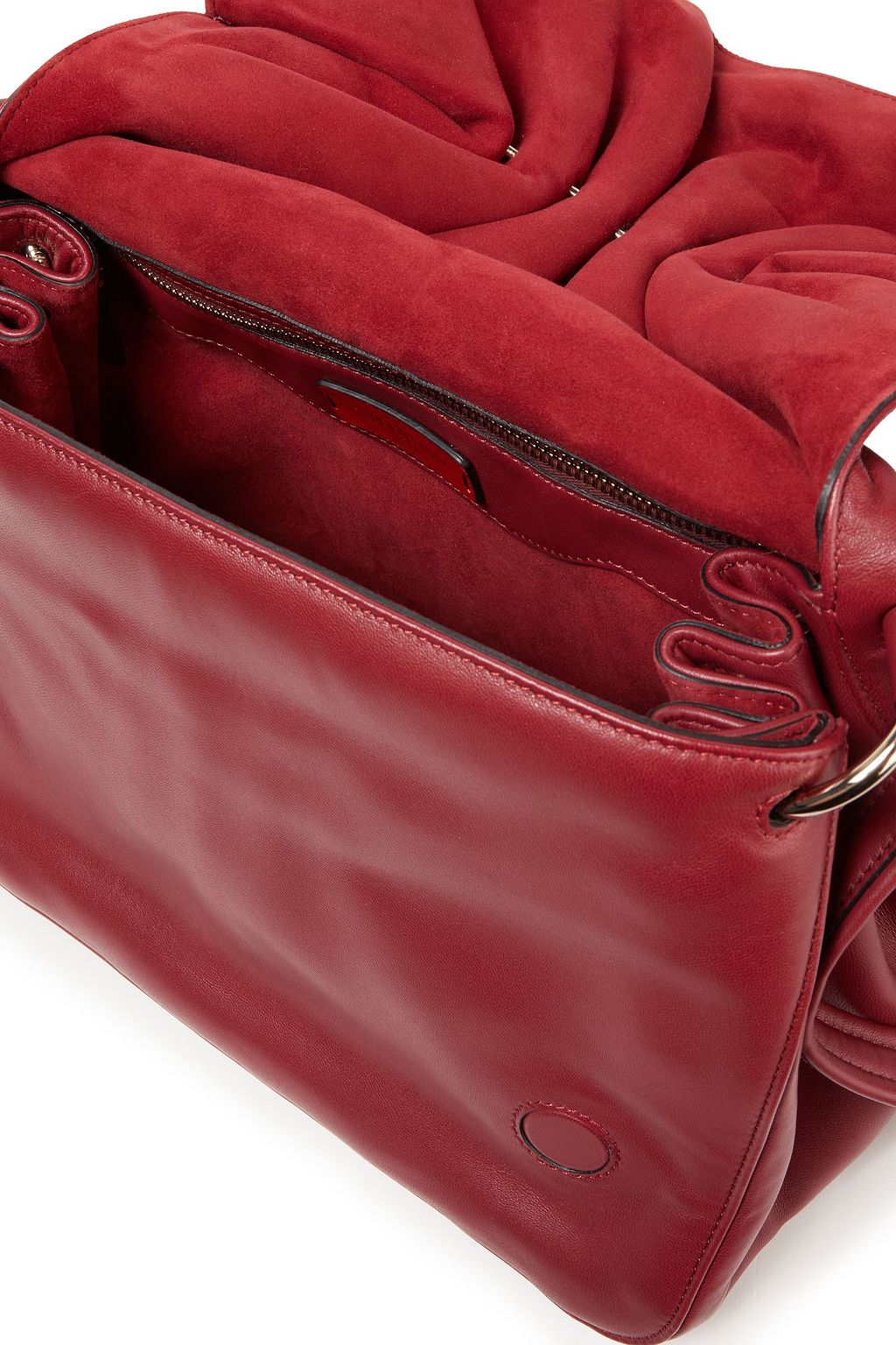 VALENTINO GARAVANI Rockstud gathered leather shoulder bag