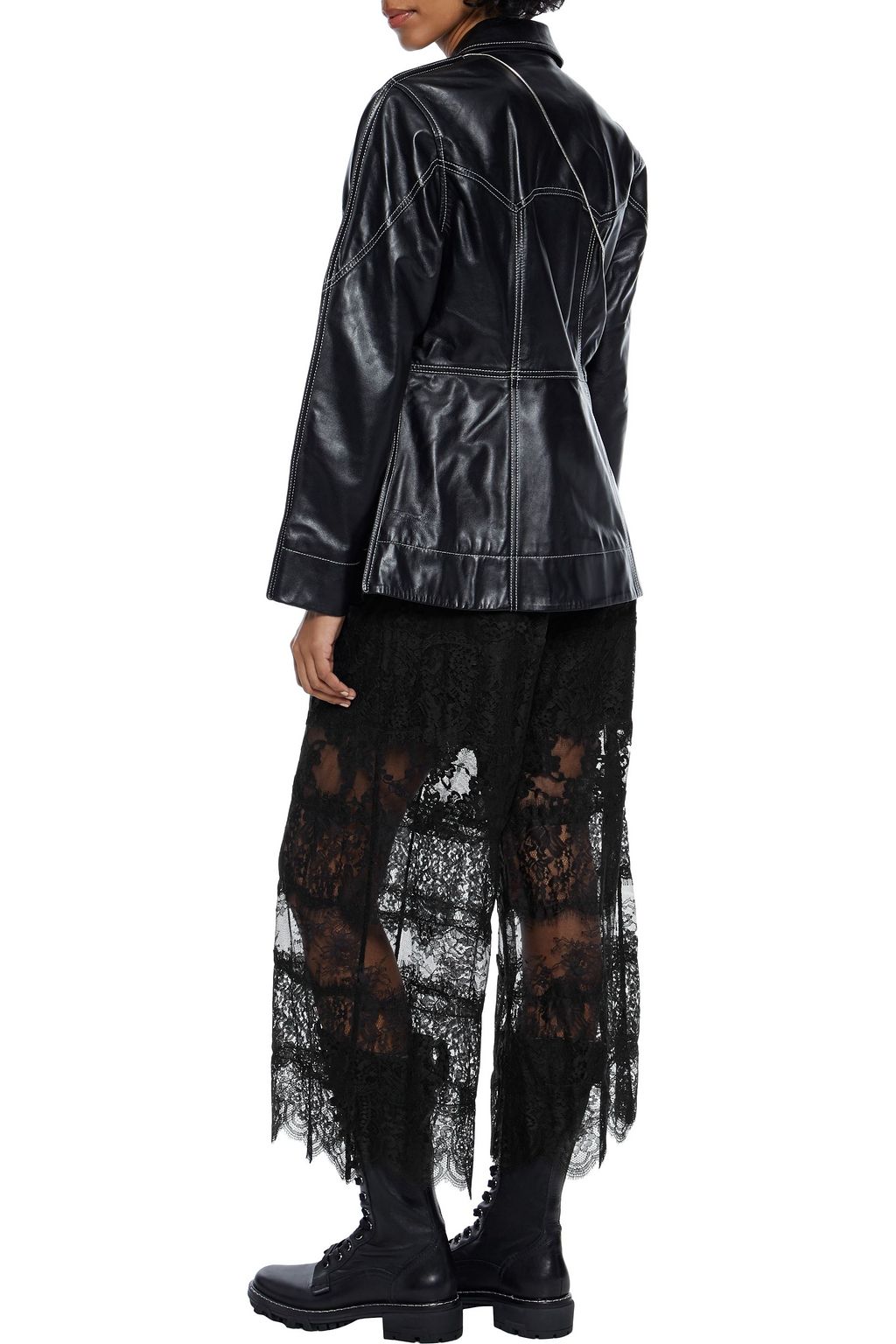 MCQ ALEXANDER MCQUEEN Cropped paneled lace wide-leg pants
