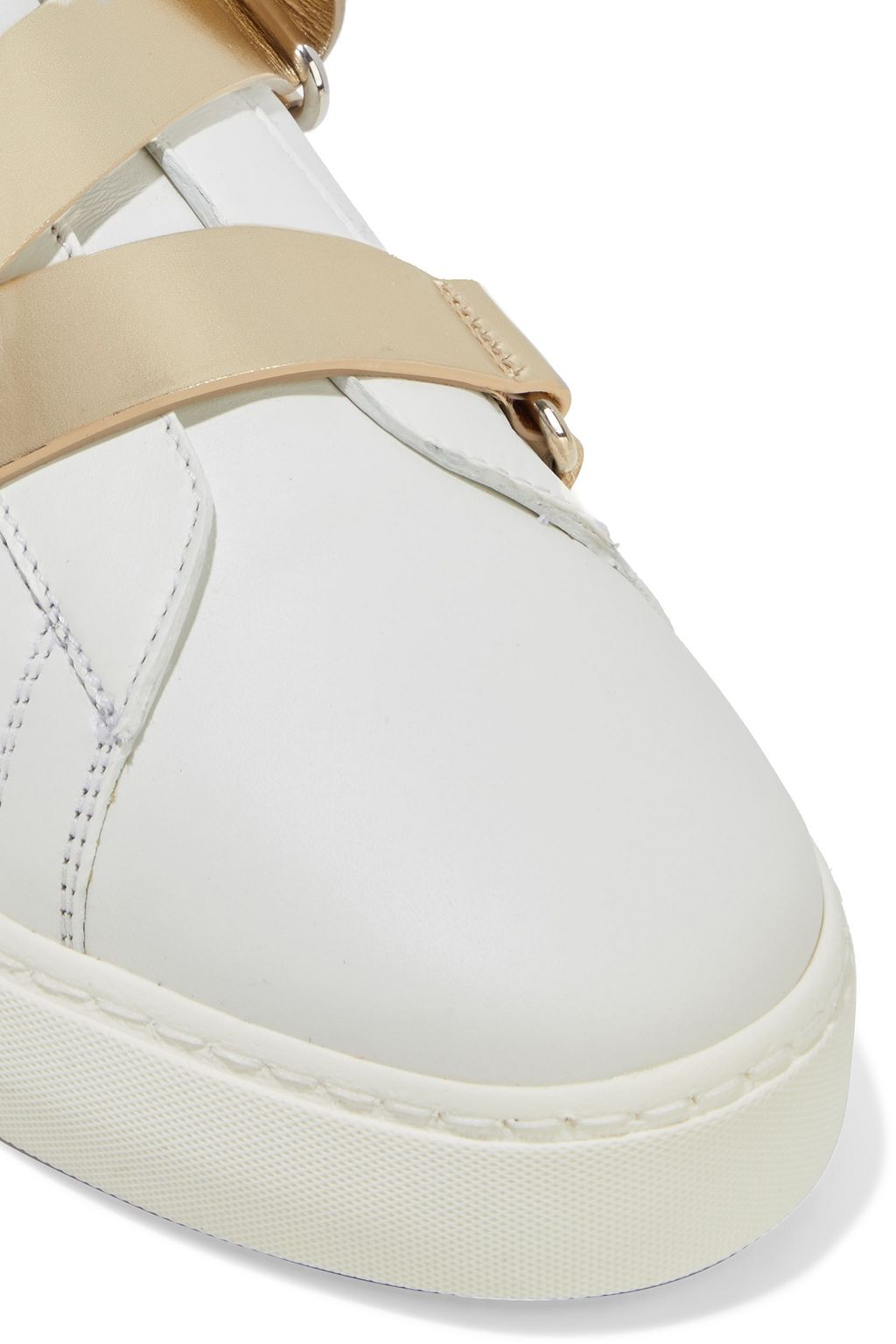 VALENTINO GARAVANI Rockstud Spike metallic-trimmed leather sneakers
