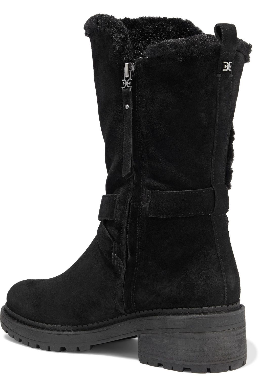 SAM EDELMAN Jailyn faux fur-trimmed suede boots