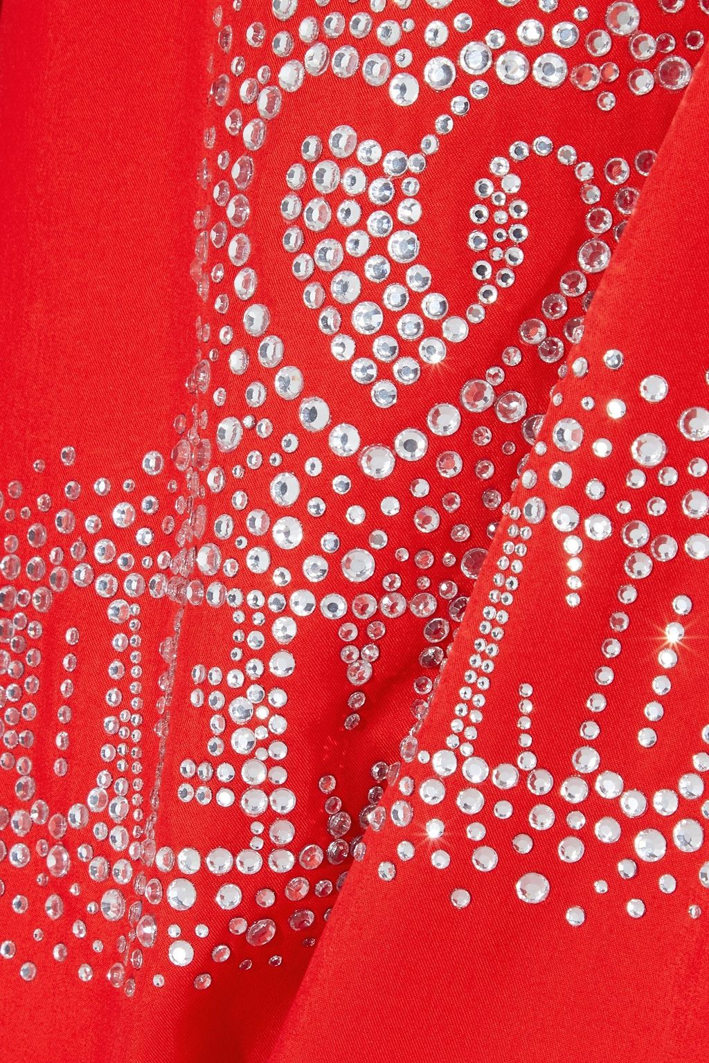 LOVE MOSCHINO Crystal-embellished cotton-blend poplin mini dress