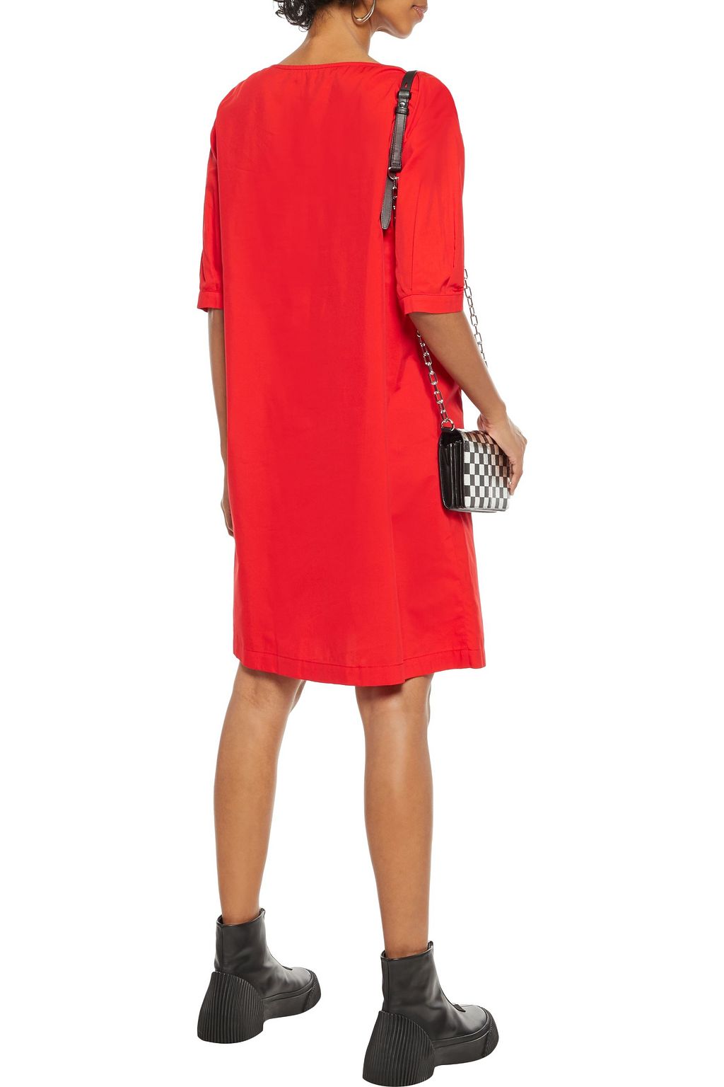 LOVE MOSCHINO Crystal-embellished cotton-blend poplin mini dress