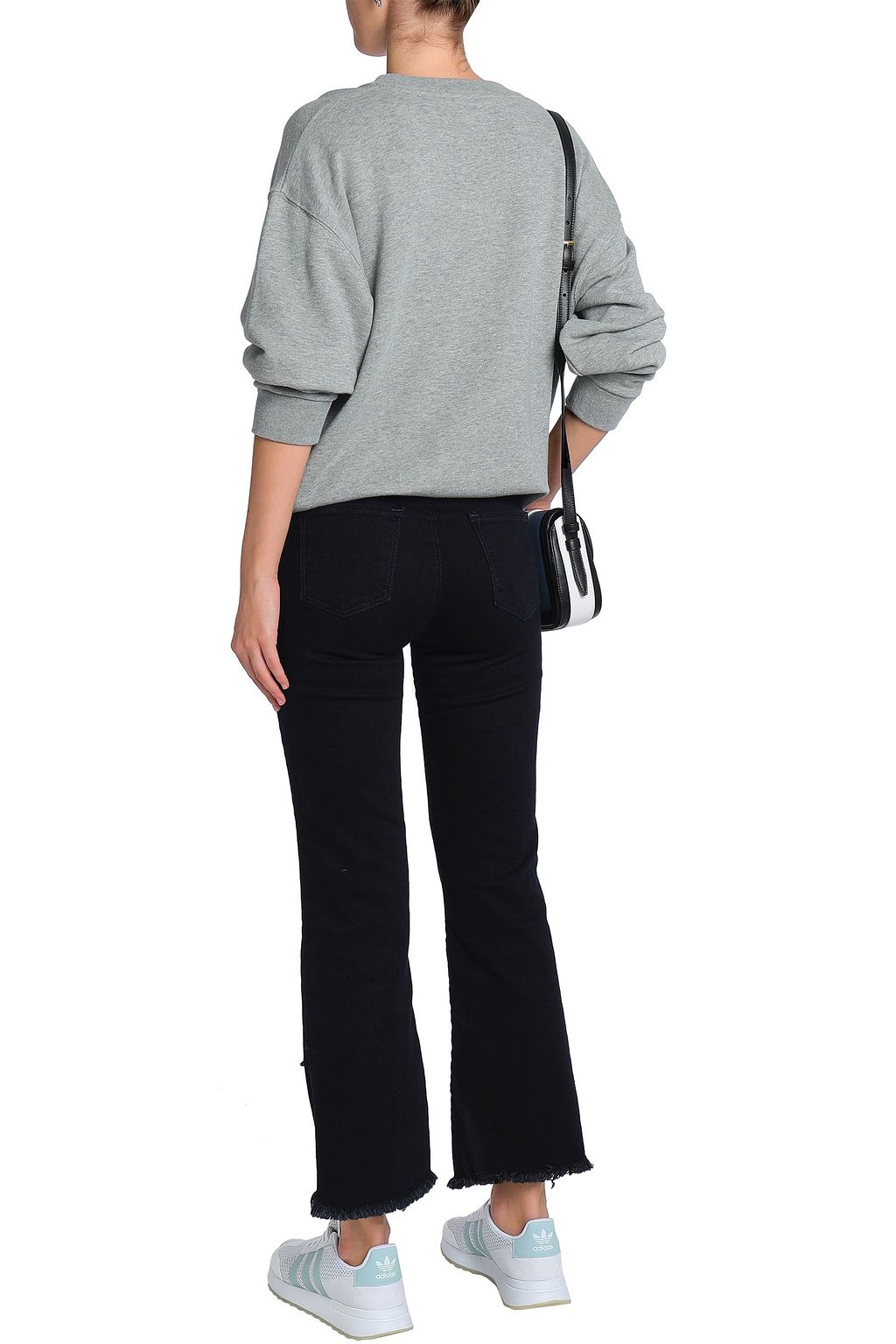 J BRAND Frayed high-rise bootcut jeans