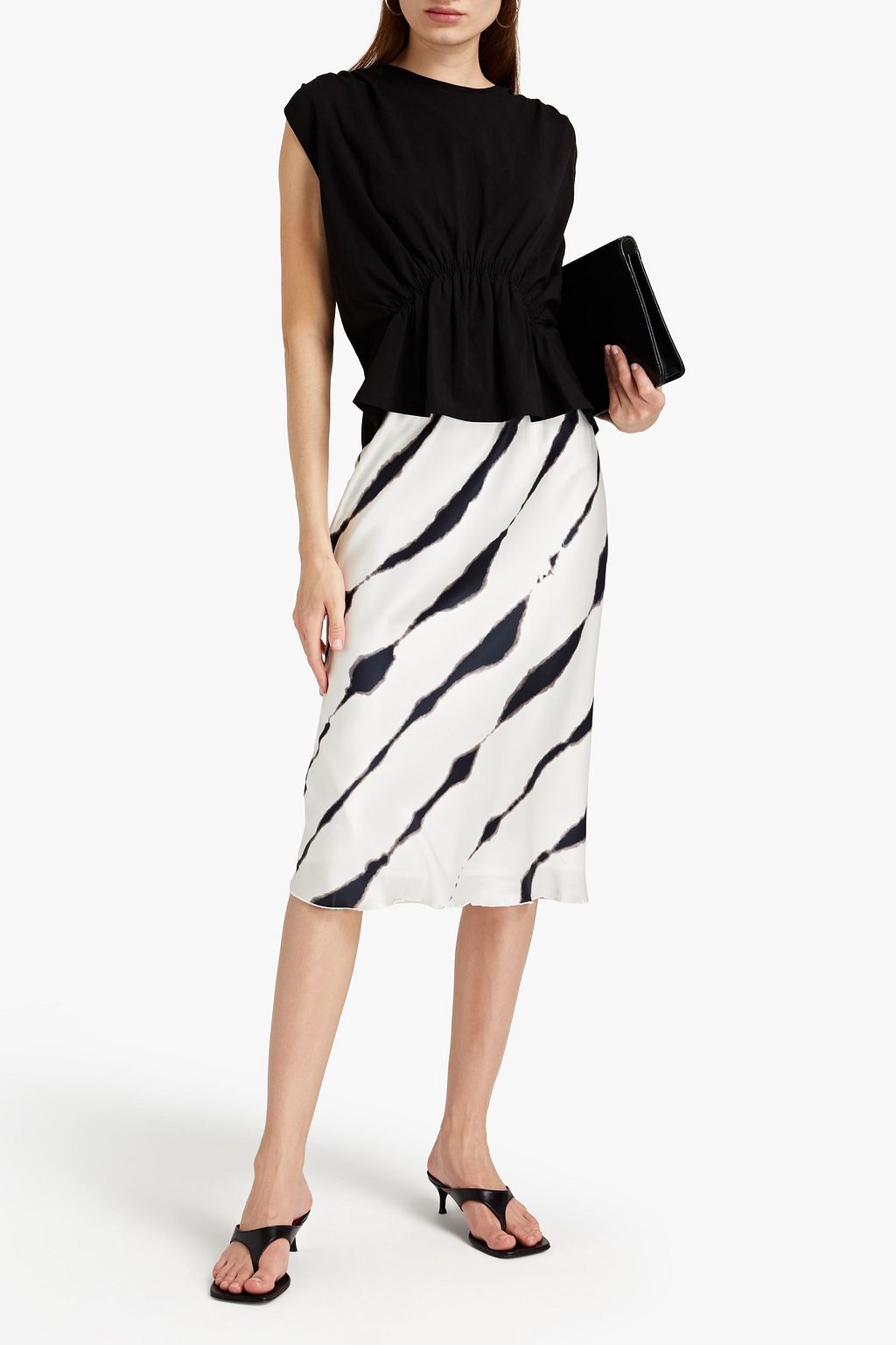 ATM ANTHONY THOMAS MELILLO Ruched stretch Pima cotton-jersey top