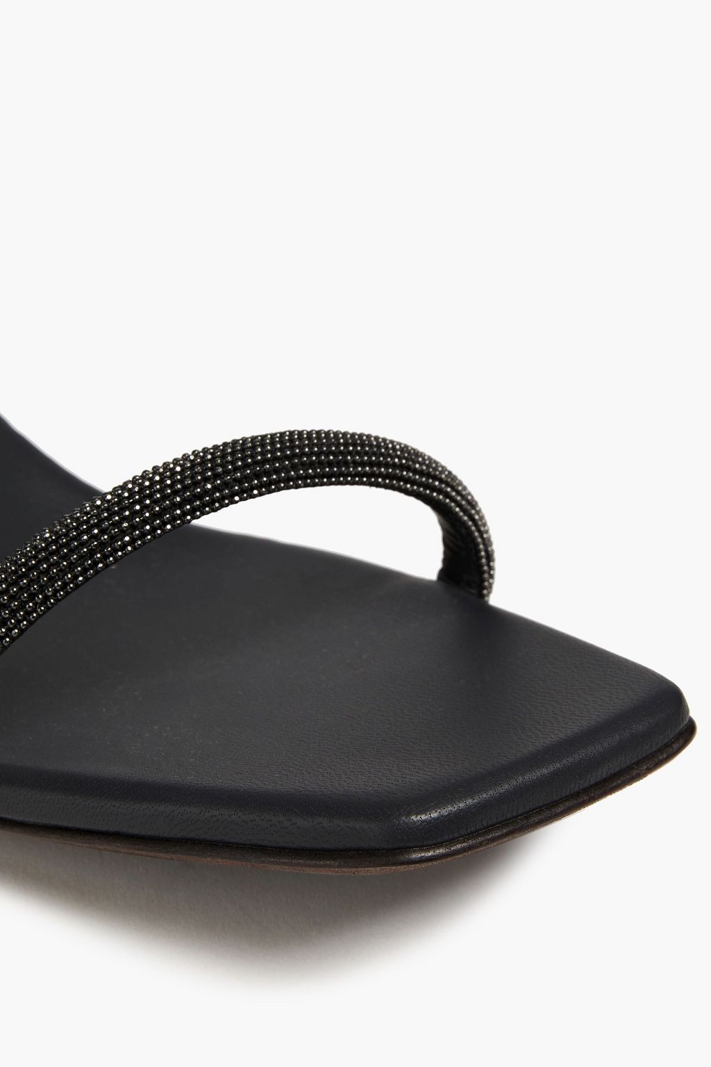 BRUNELLO CUCINELLI Bead-embellished leather sandals