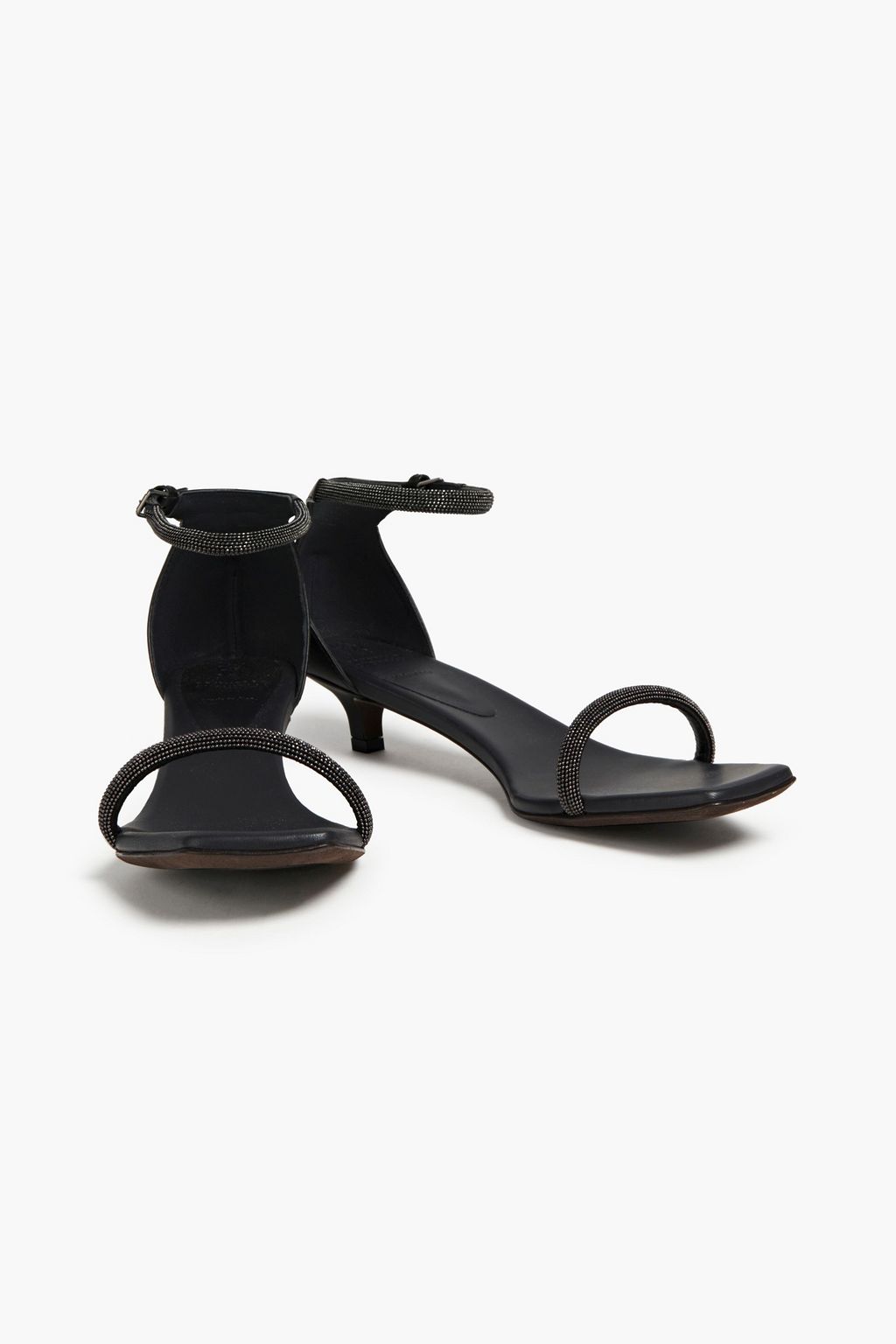 BRUNELLO CUCINELLI Bead-embellished leather sandals