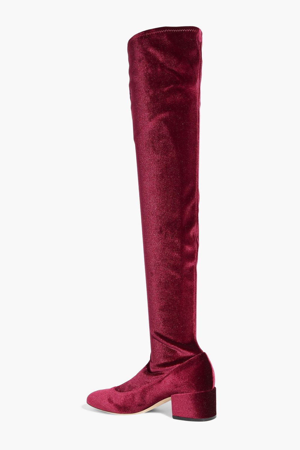 SERGIO ROSSI Stretch-velvet over-the-knee boots