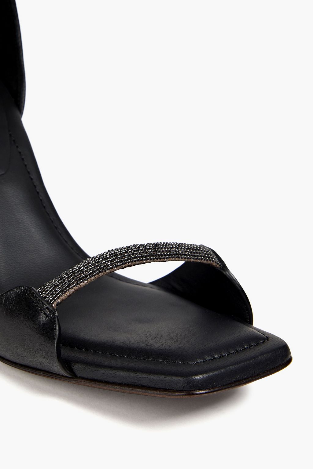 BRUNELLO CUCINELLI Bead-embellished leather sandals