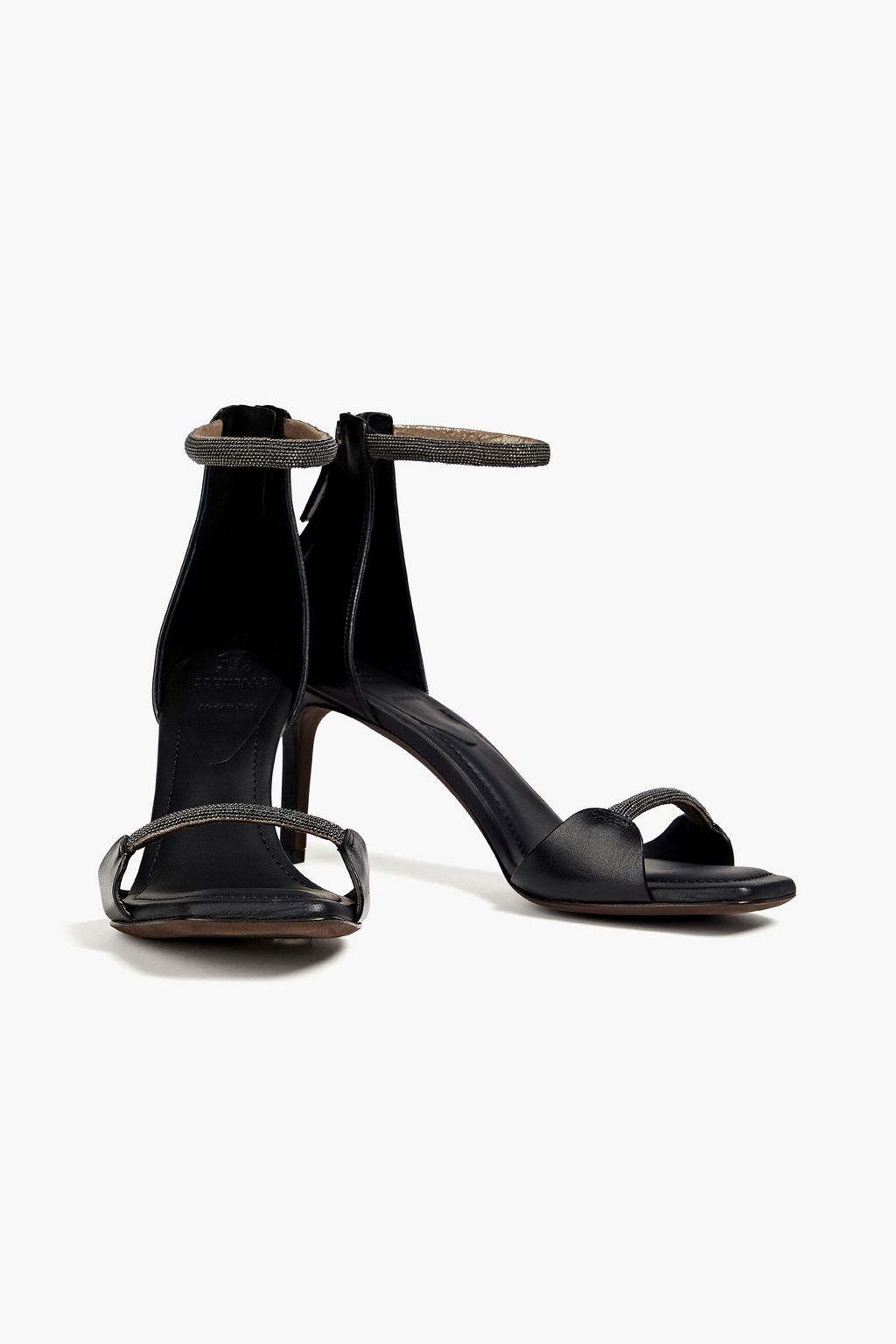 BRUNELLO CUCINELLI Bead-embellished leather sandals