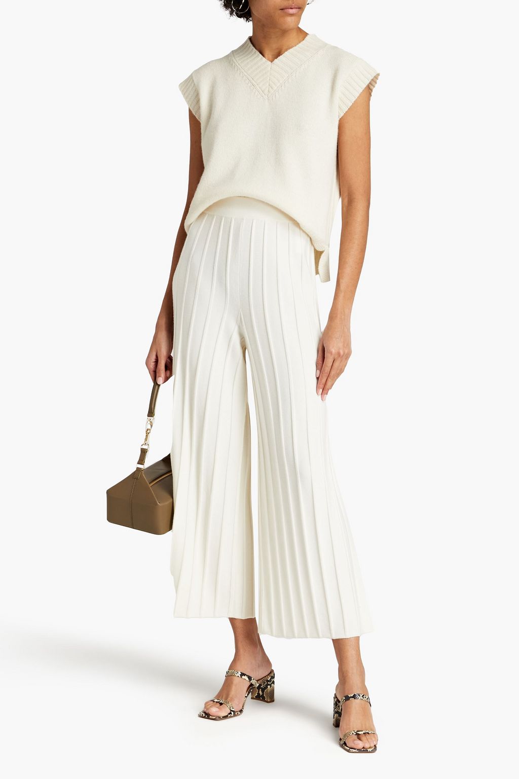 THEORY Ribbed merino wool-blend wide-leg pants