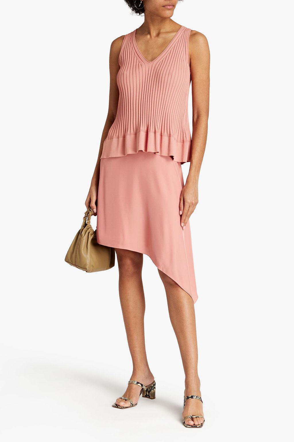 THEORY Flared ribbed-knit top