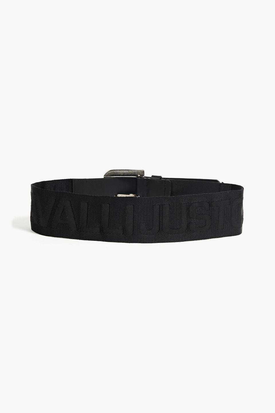 Just Cavalli Leather-paneled Canvas Belt In Black