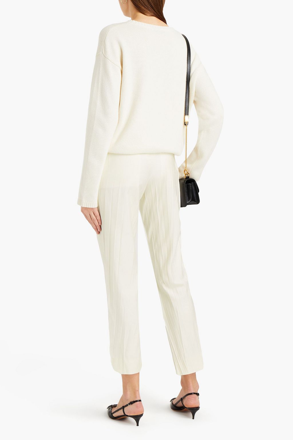 VALENTINO GARAVANI Pleated silk-twill straight-leg pants