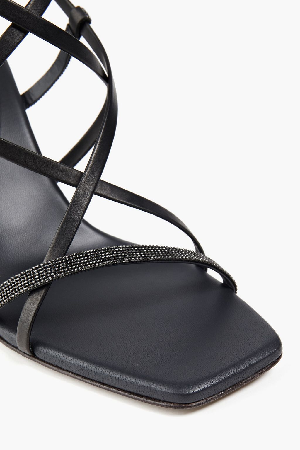 BRUNELLO CUCINELLI Bead-embellished leather sandals