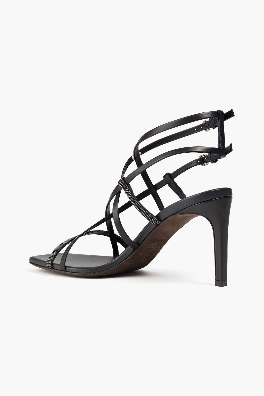 BRUNELLO CUCINELLI Bead-embellished leather sandals