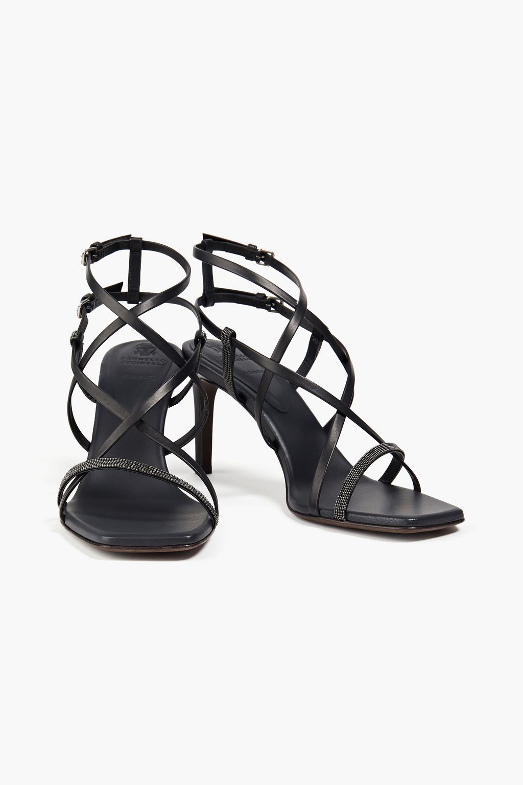 BRUNELLO CUCINELLI Bead-embellished leather sandals