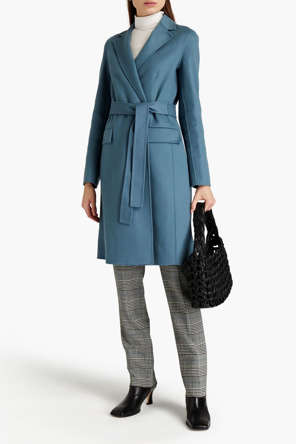 theory belted wool coat