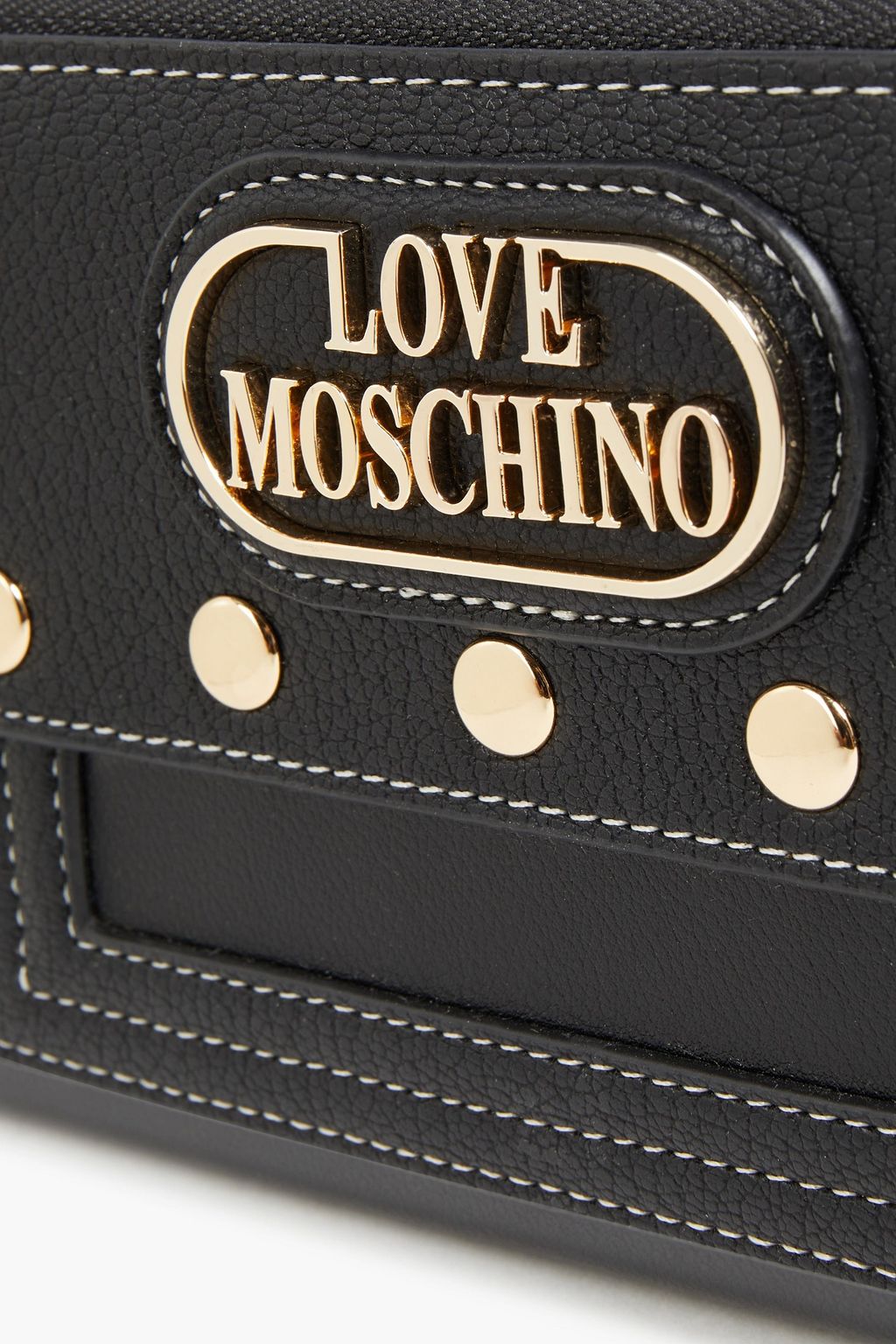 LOVE MOSCHINO Studded faux textured-leather wallet