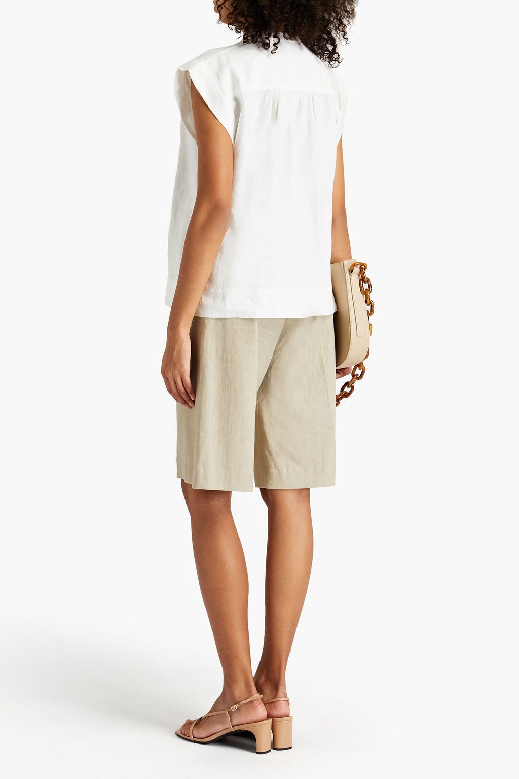 JOIE Pintucked linen top