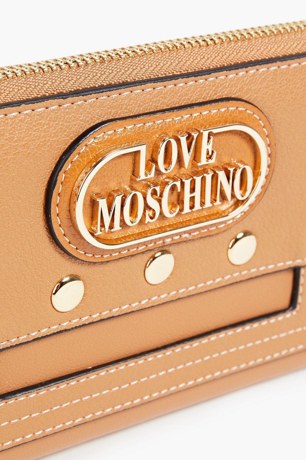 LOVE MOSCHINO Studded faux textured-leather wallet