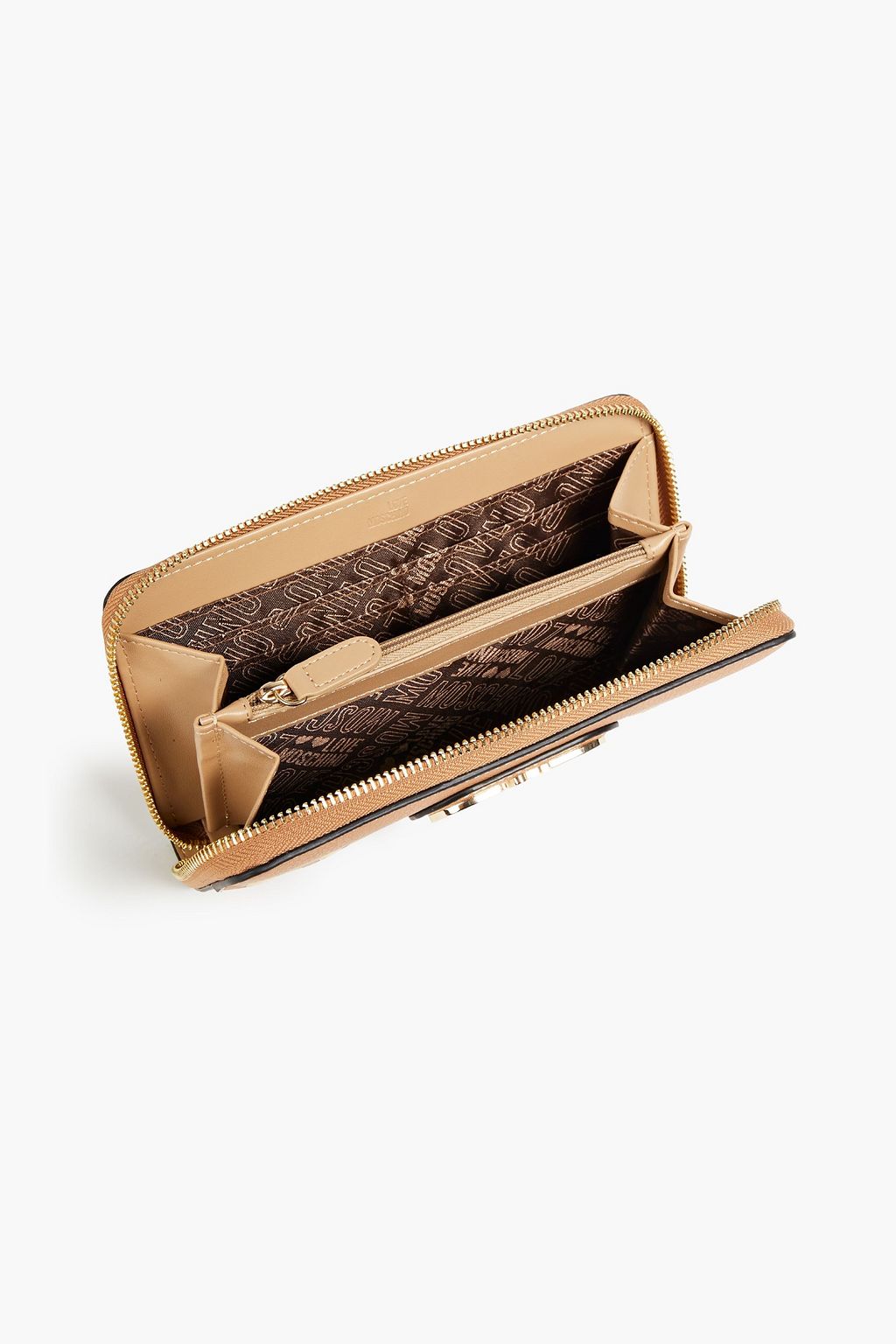 LOVE MOSCHINO Studded faux textured-leather wallet