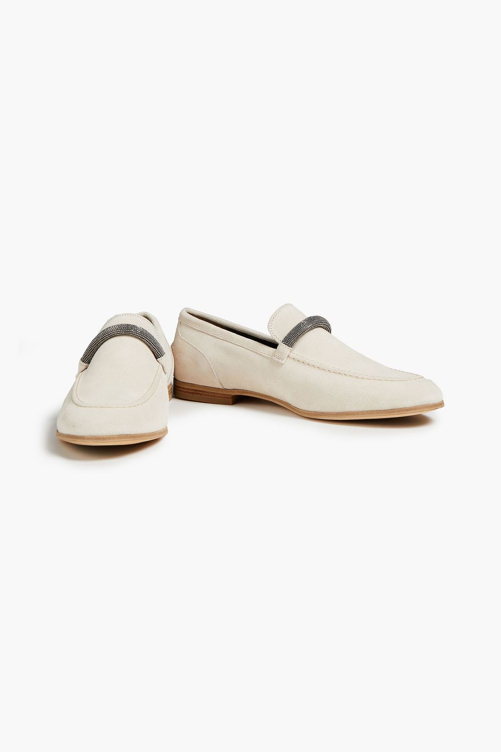 BRUNELLO CUCINELLI Bead-embellished suede loafers