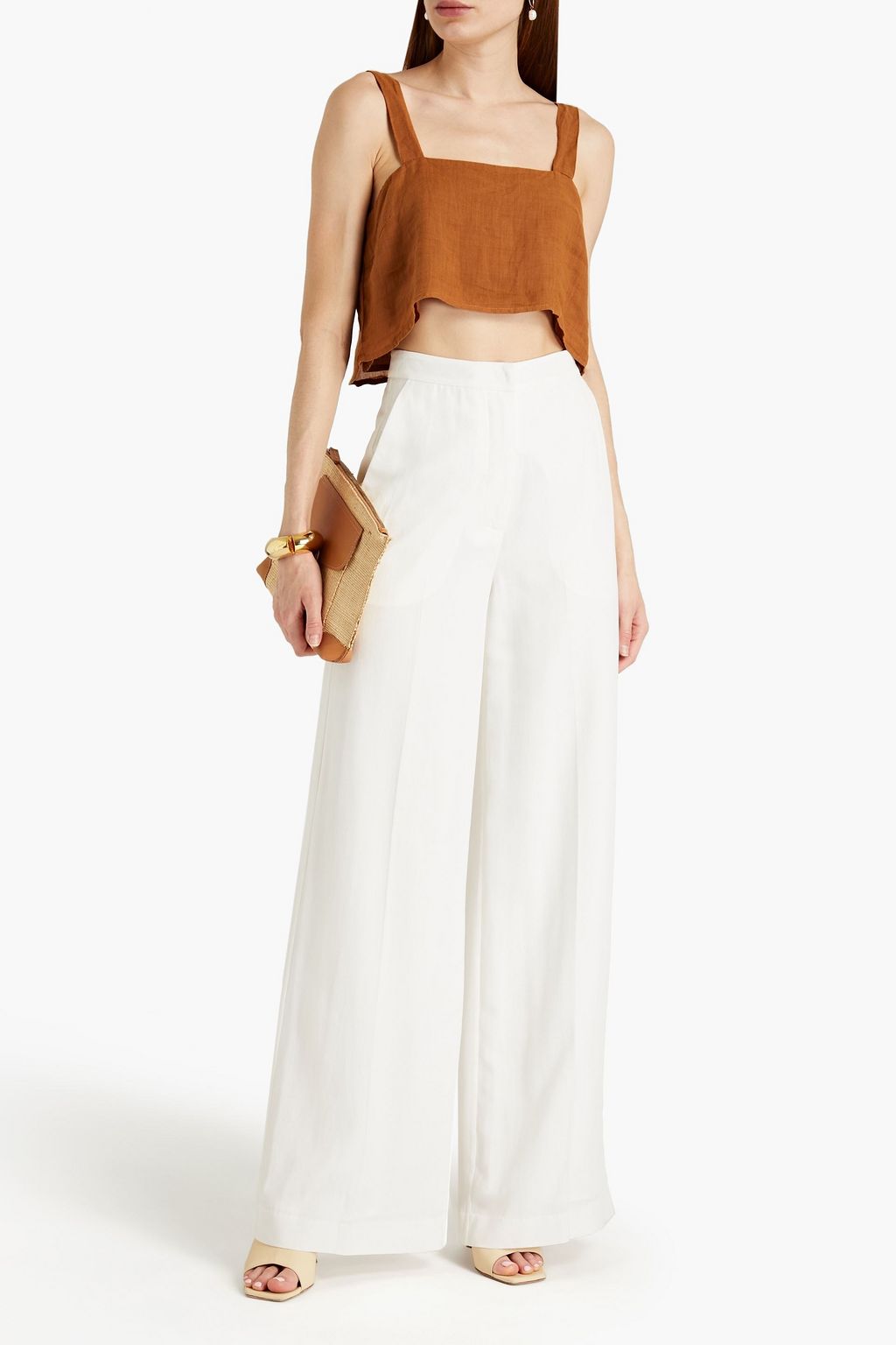 REMAIN BIRGER CHRISTENSEN Angelina piqué wide-leg pants