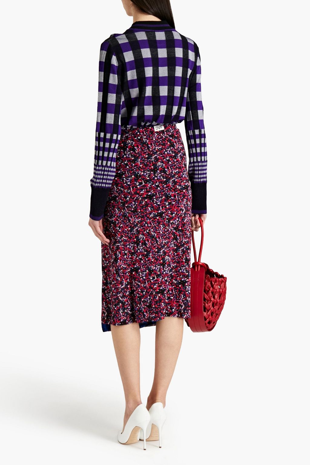 DIANE VON FURSTENBERG Roxanne checked knitted sweater