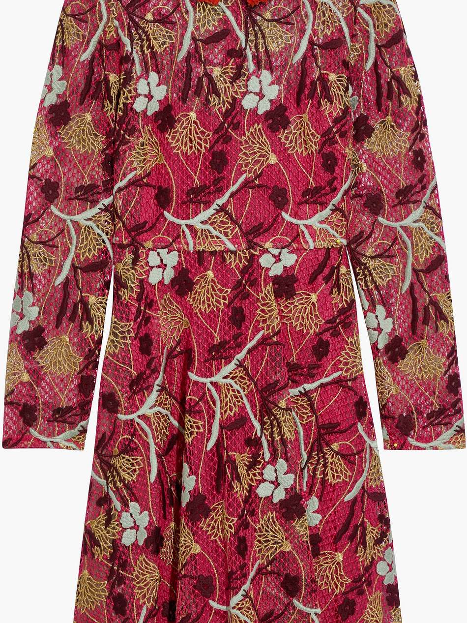 embroidered cotton-blend guipure lace dress