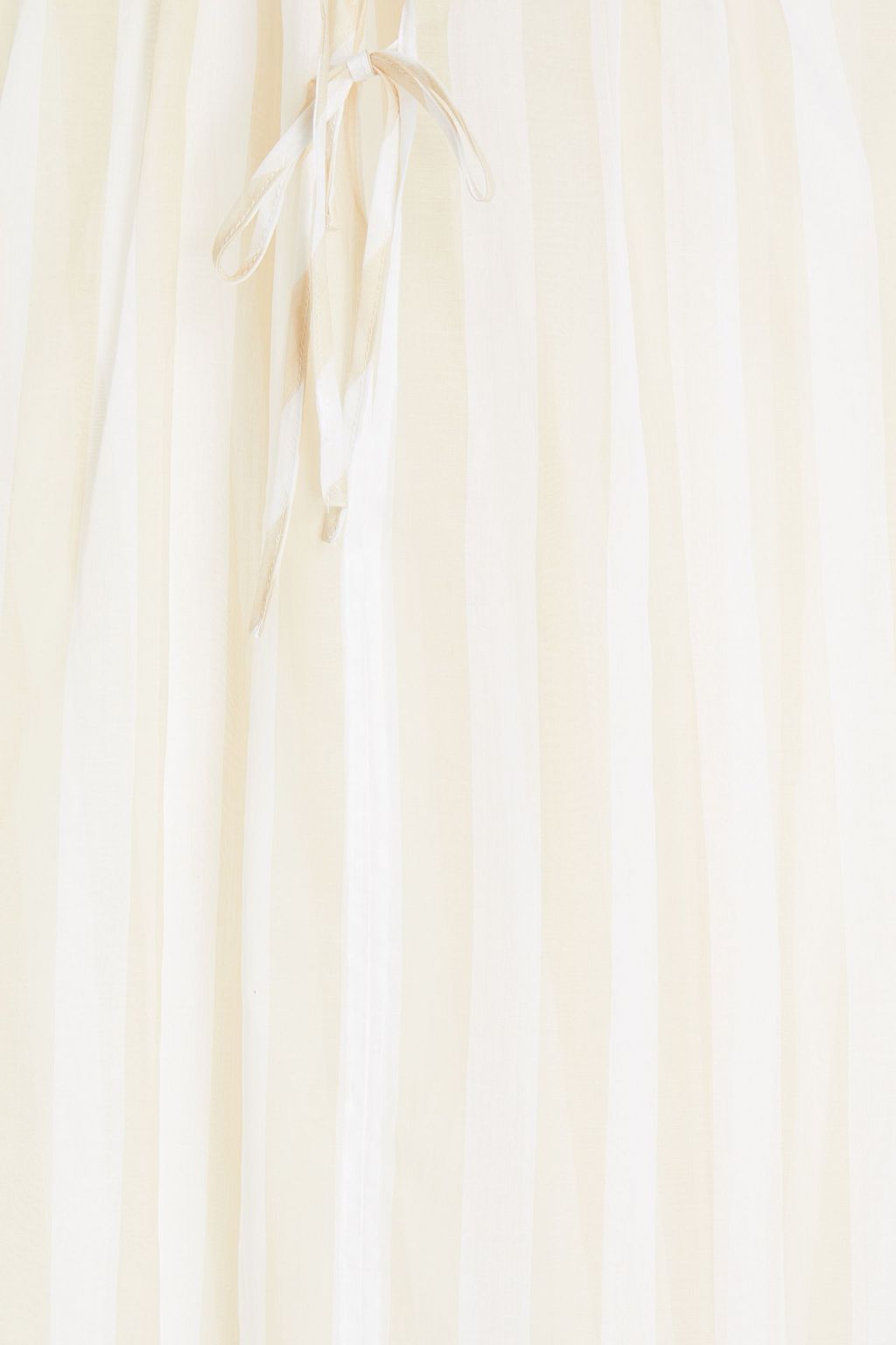MSGM Oversized gathered striped cotton-gauze blouse
