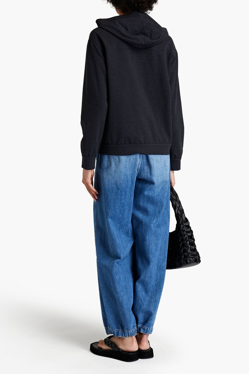 BRUNELLO CUCINELLI Bead-embellished French cotton-blend terry hoodie