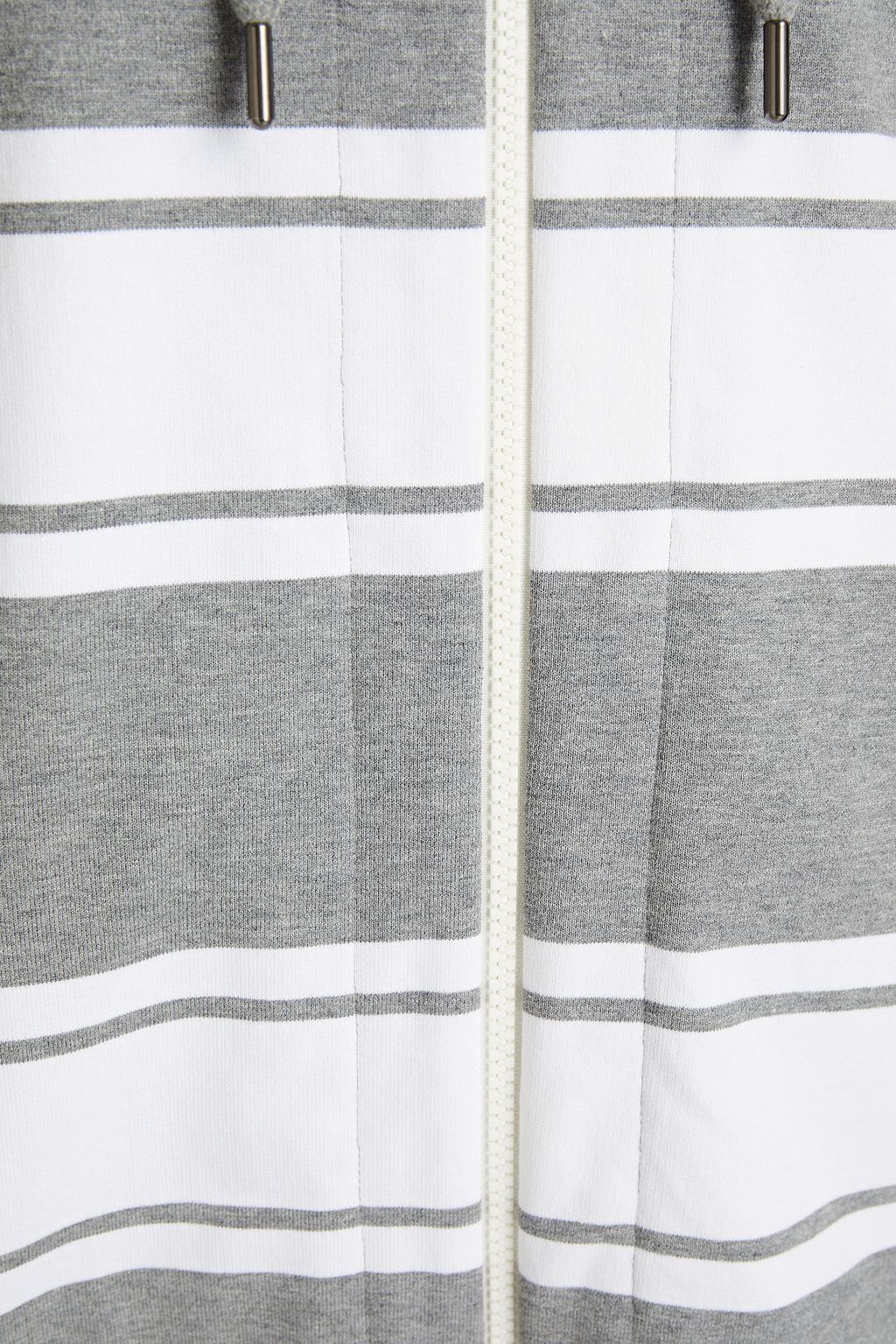 BRUNELLO CUCINELLI Bead-embellished striped French cotton-terry hoodie