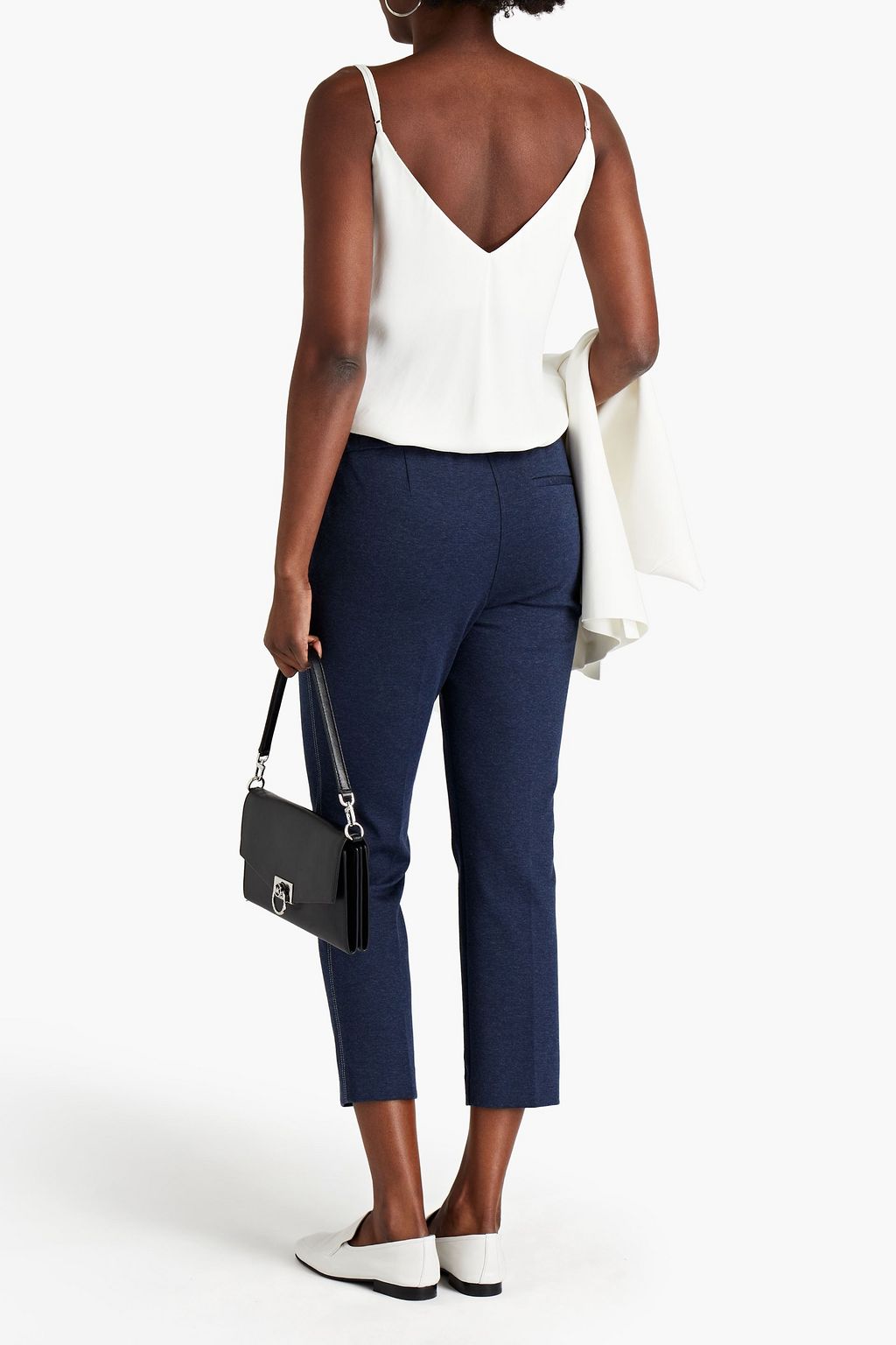 THEORY Cotton-blend jersey tapered pants