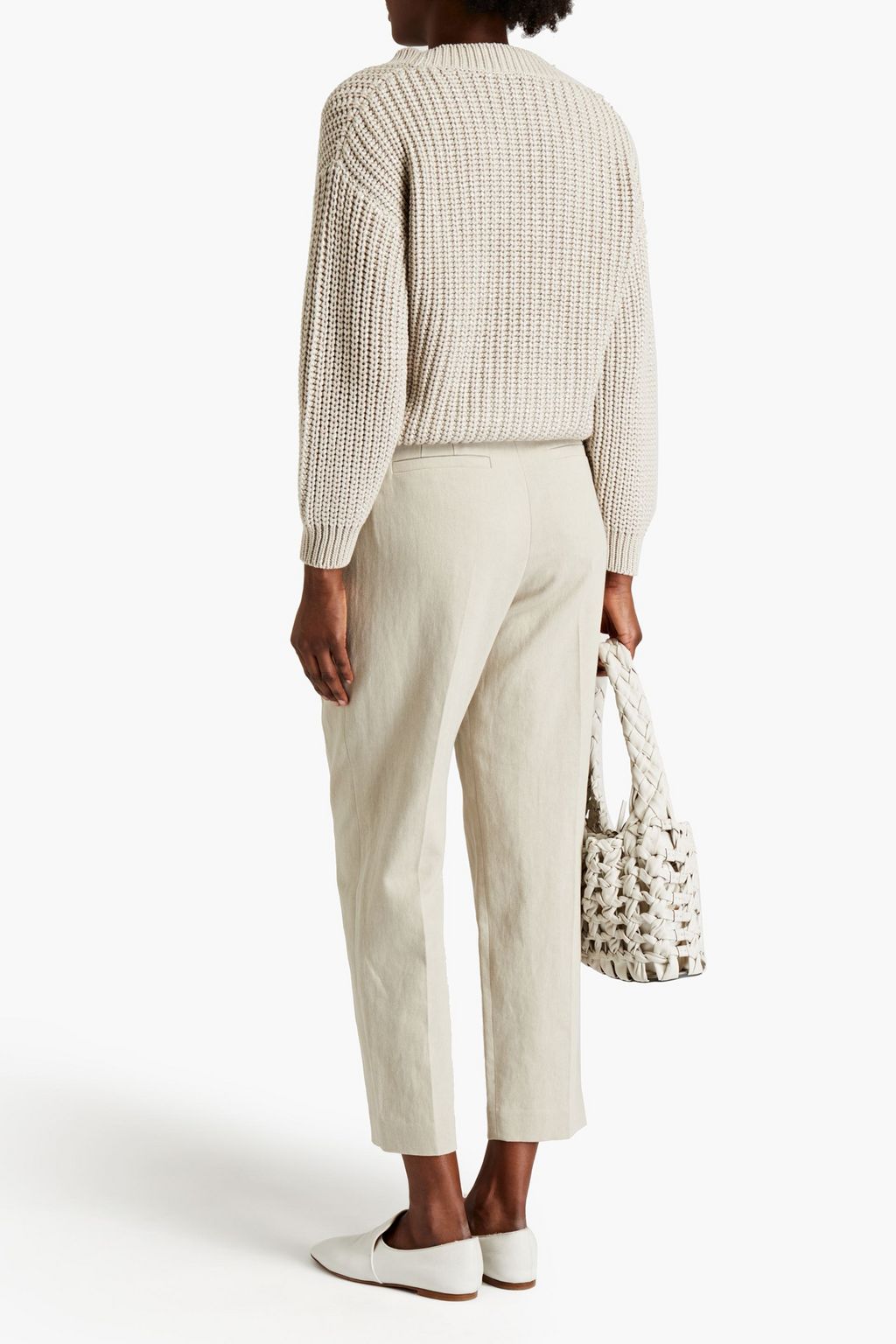 BRUNELLO CUCINELLI Ribbed metallic cotton-blend sweater