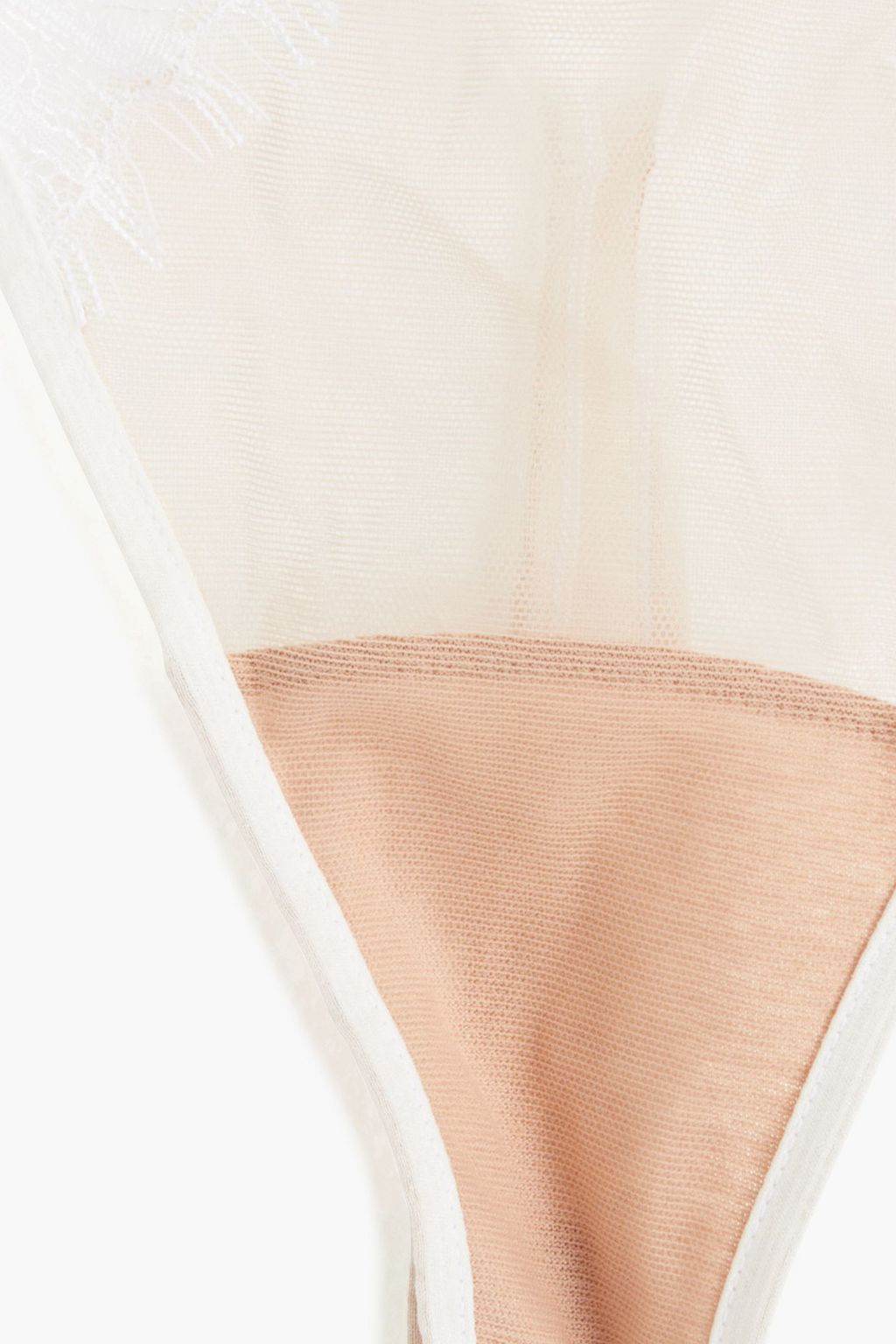 LA PERLA Lace and mesh low-rise thong