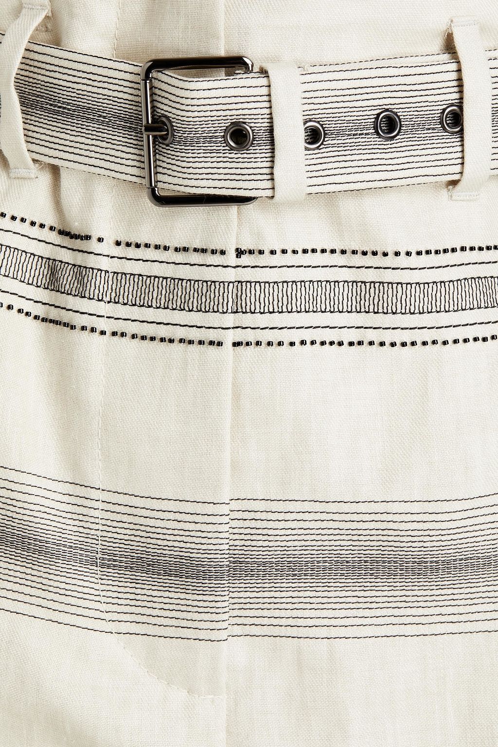 BRUNELLO CUCINELLI Shorts aus einer Leinenmischung mit Gürtel und Verzierung