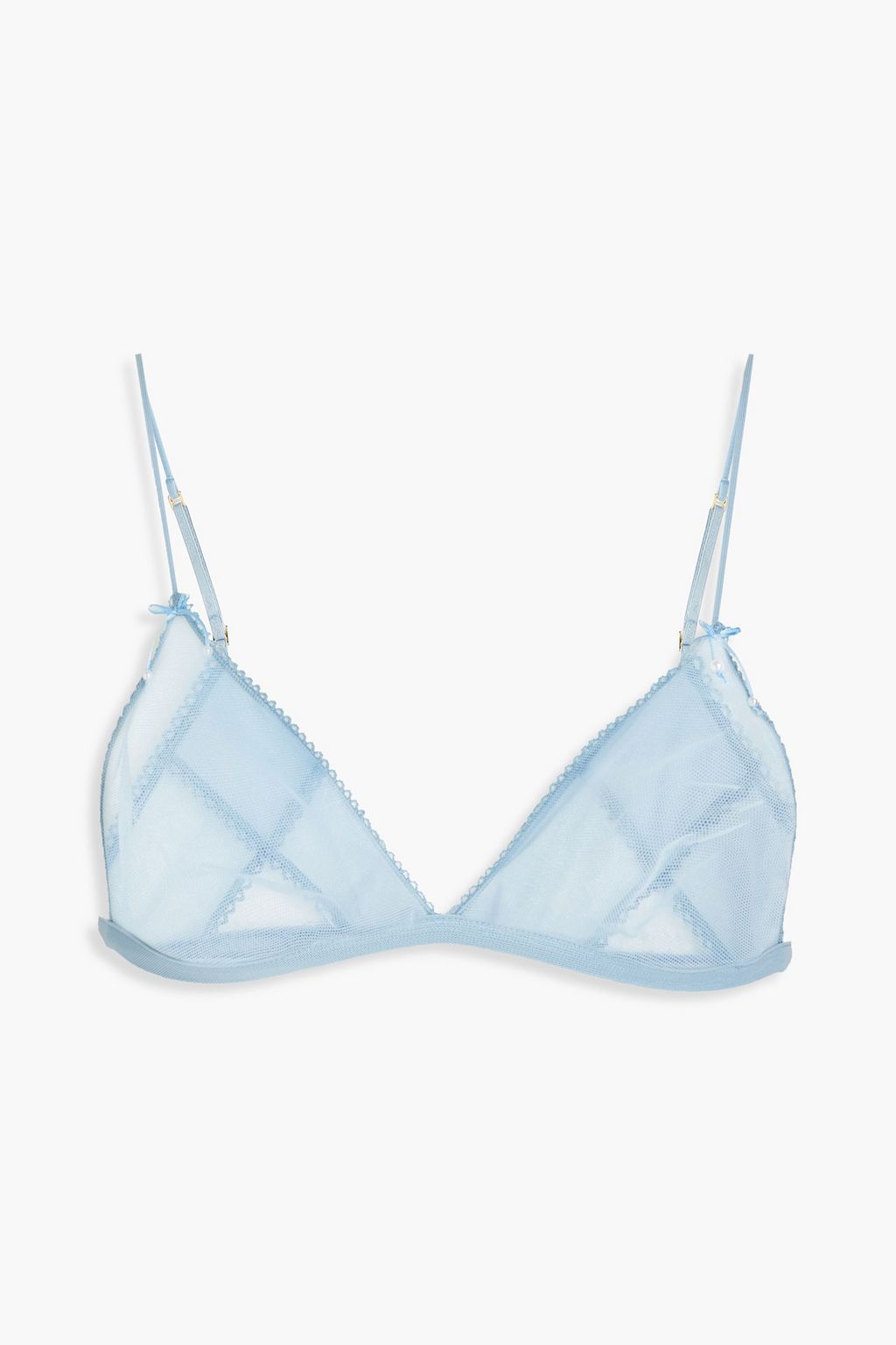 LA PERLA Cutout picot-trimmed stretch-tulle triangle bra | THE OUTNET