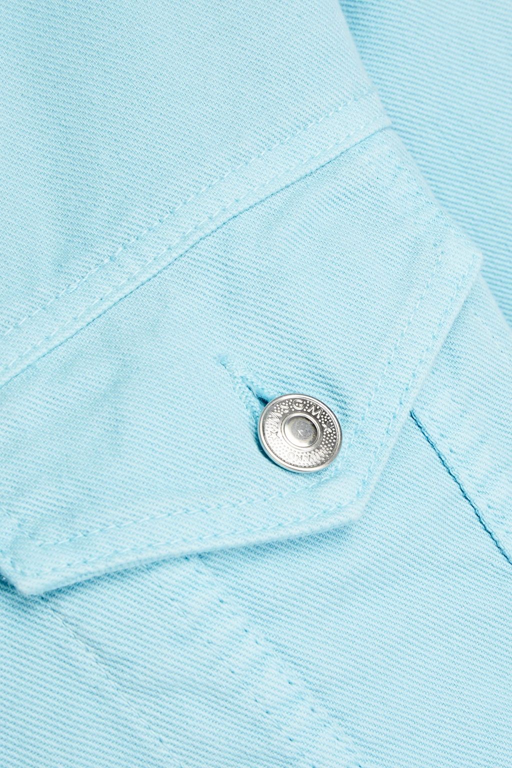 MSGM Logo-embroidered denim jacket