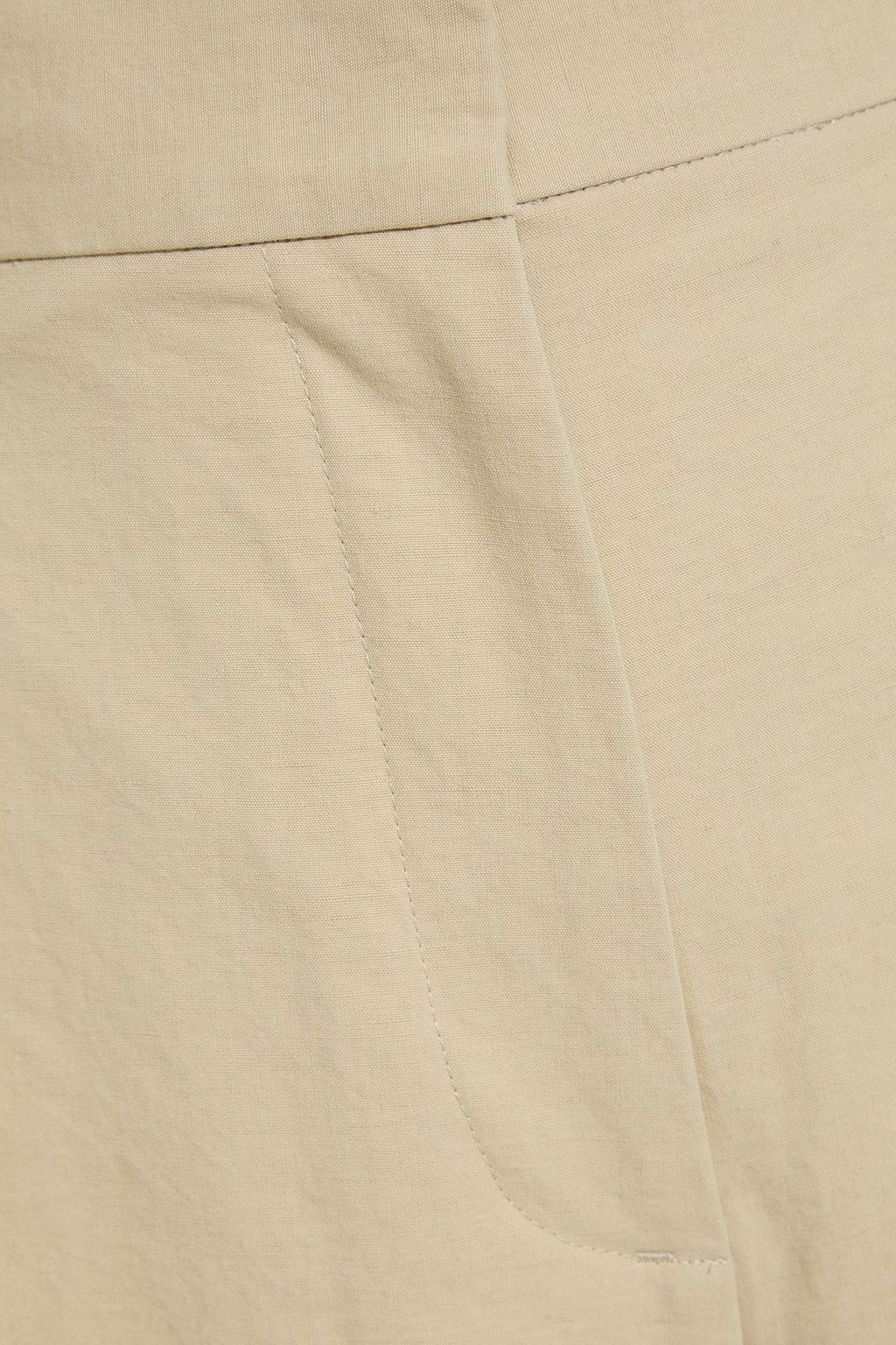 JOSEPH Cropped cotton and linen-blend poplin wide-leg pants