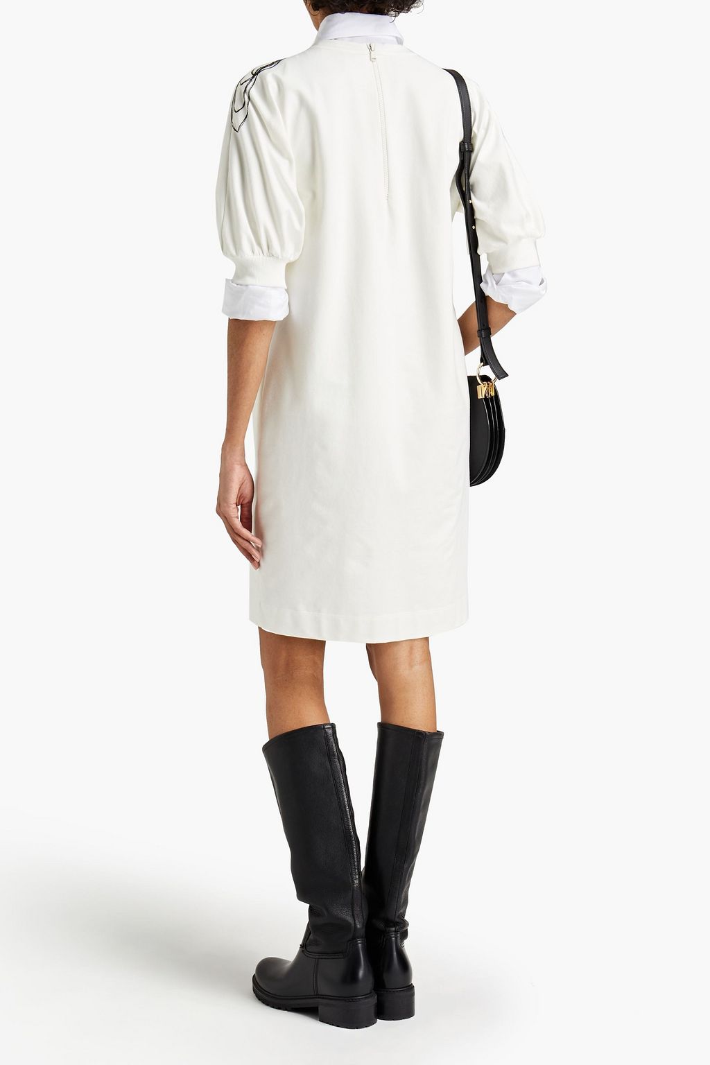 BRUNELLO CUCINELLI Bead-embellished stretch-cotton jersey mini dress