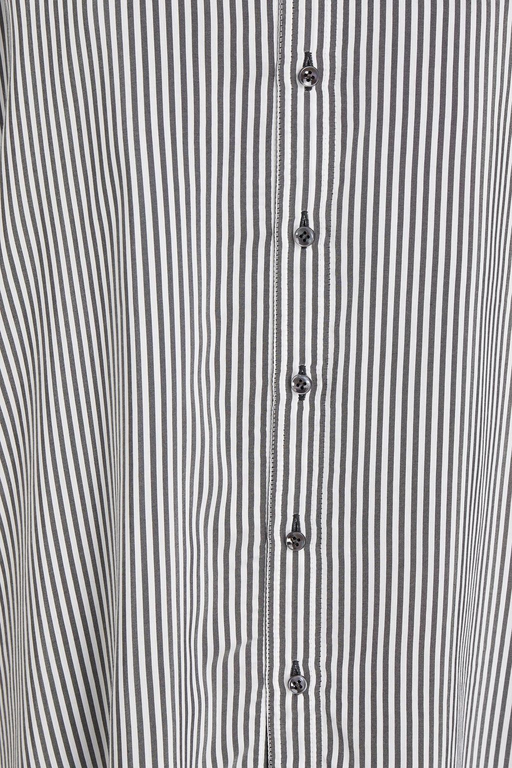 BRUNELLO CUCINELLI Oversized bead-embellished striped silk shirt