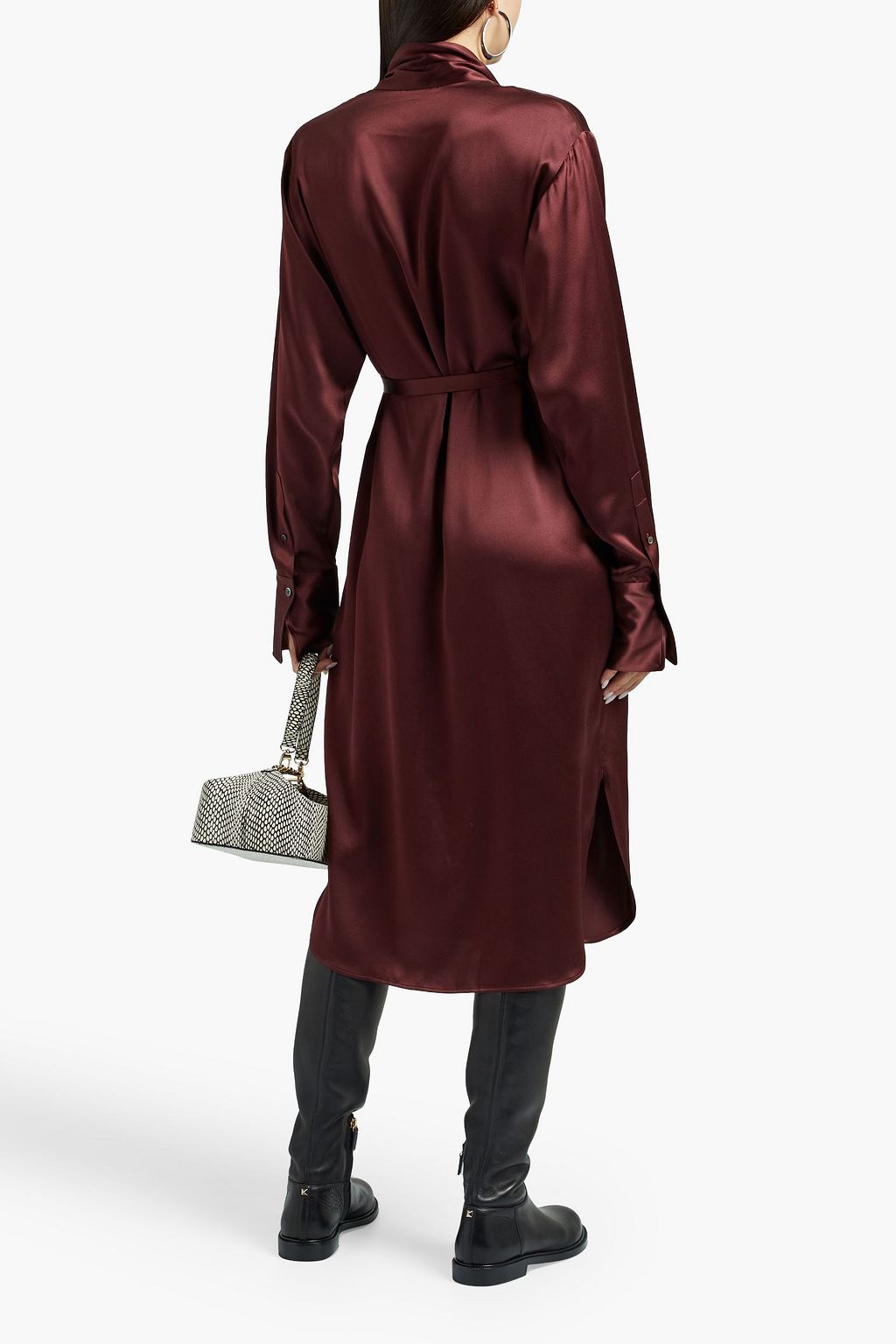 JOSEPH Doriane tie-front silk-satin midi dress