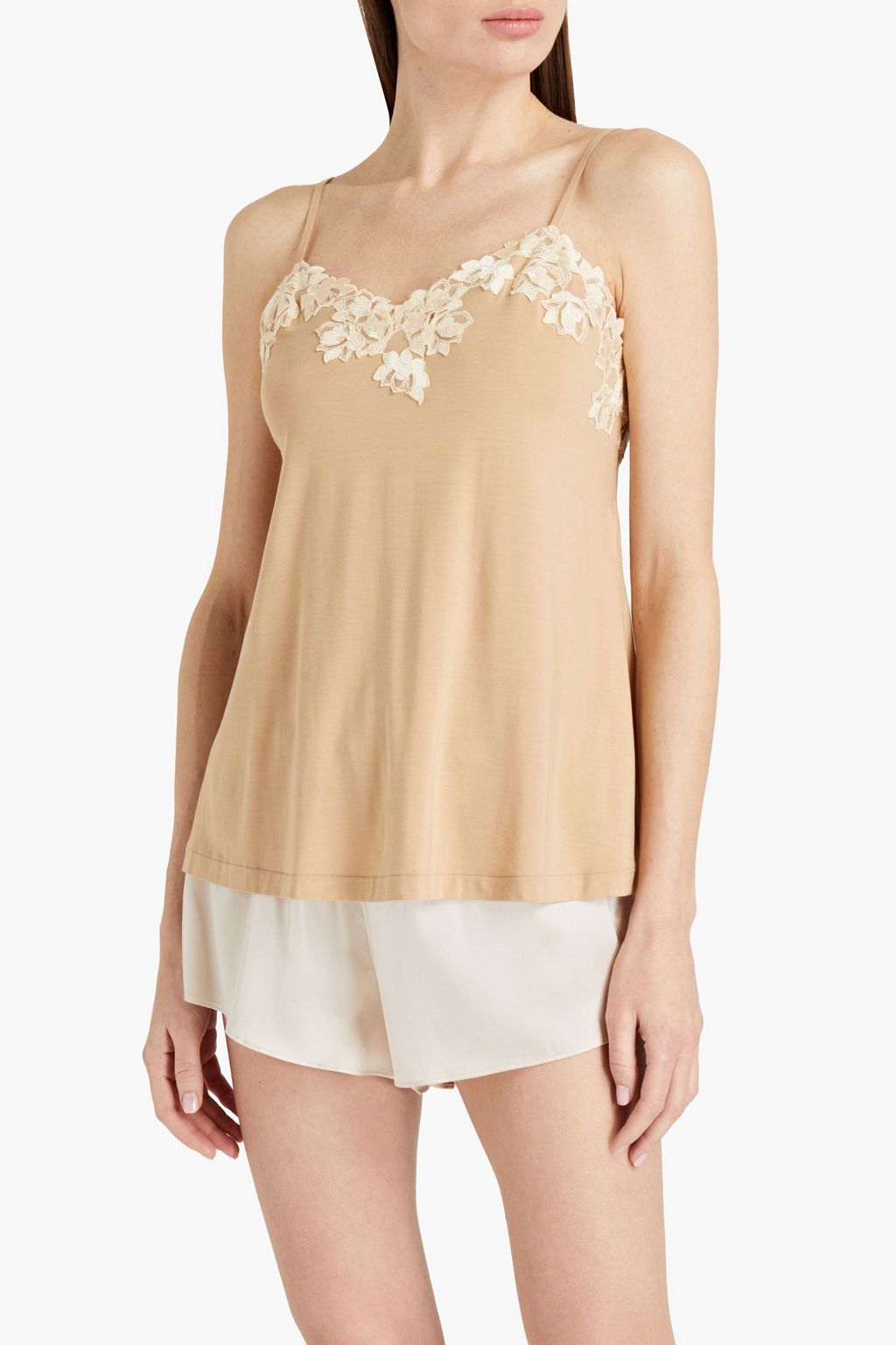 LA PERLA Lace-trimmed modal-blend jersey camisole